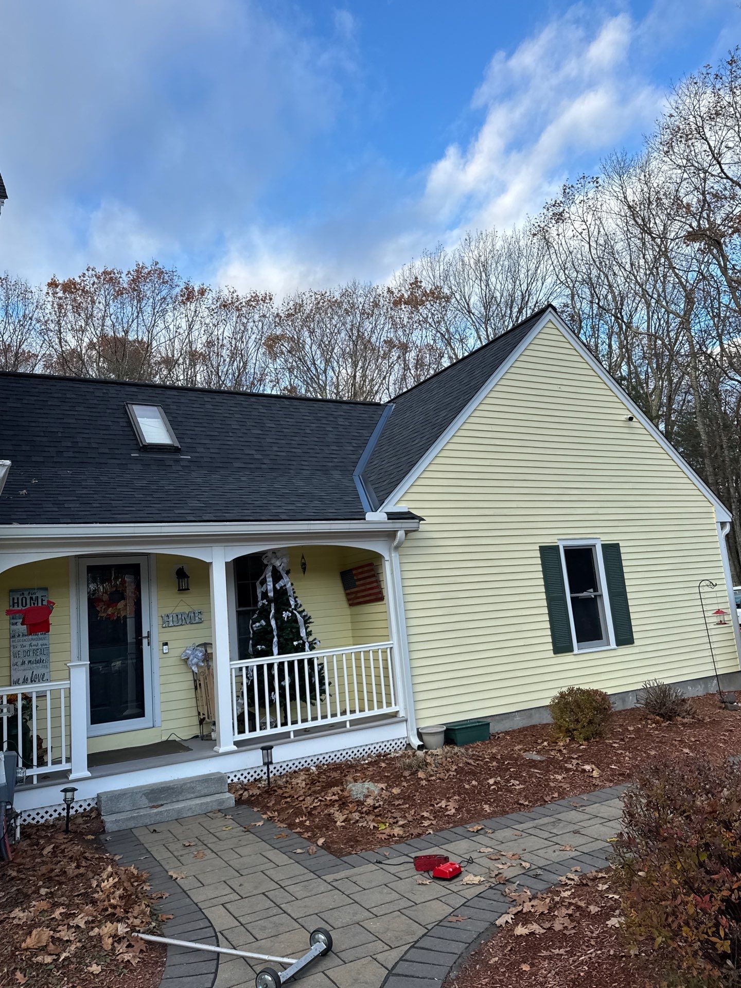 Chelmsford Premium Roof: Onyx Black Shingles with Standing Seam Metal Porch by Mighty Dog Roofing of Greater Middlesex County