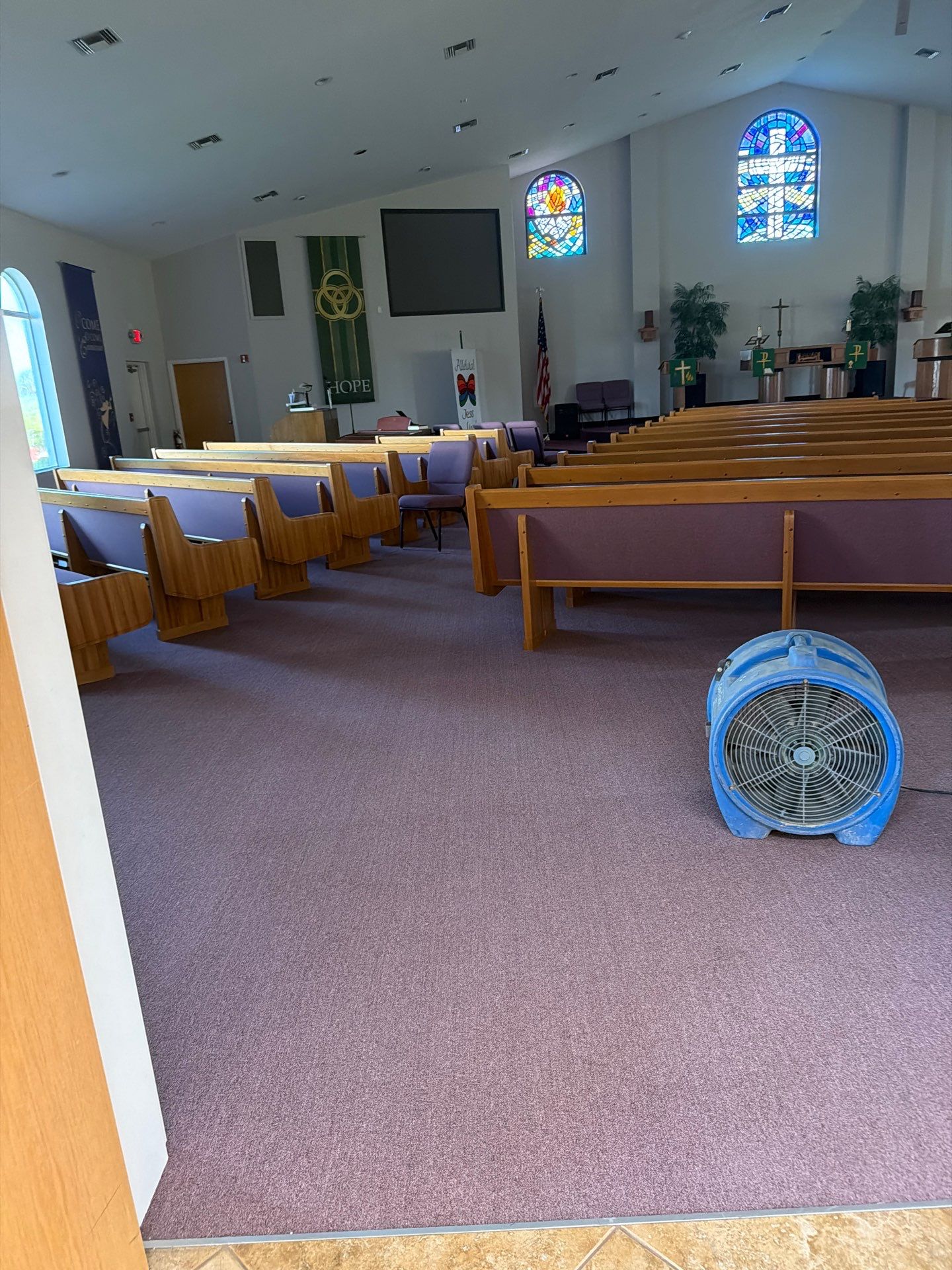Water Damage Mitigation and Structural Drying for Okeechobee Church by SuperClean 