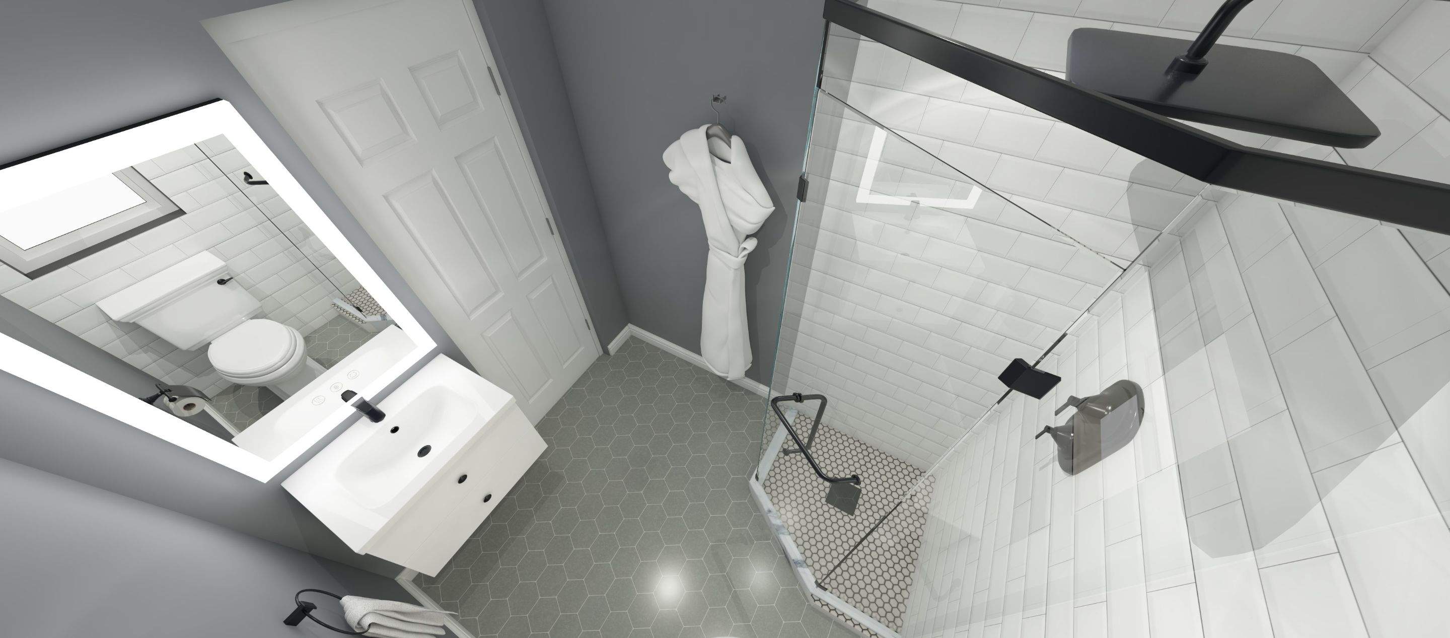 Bathroom Remodel using Cabinets by Home Concepts Construction