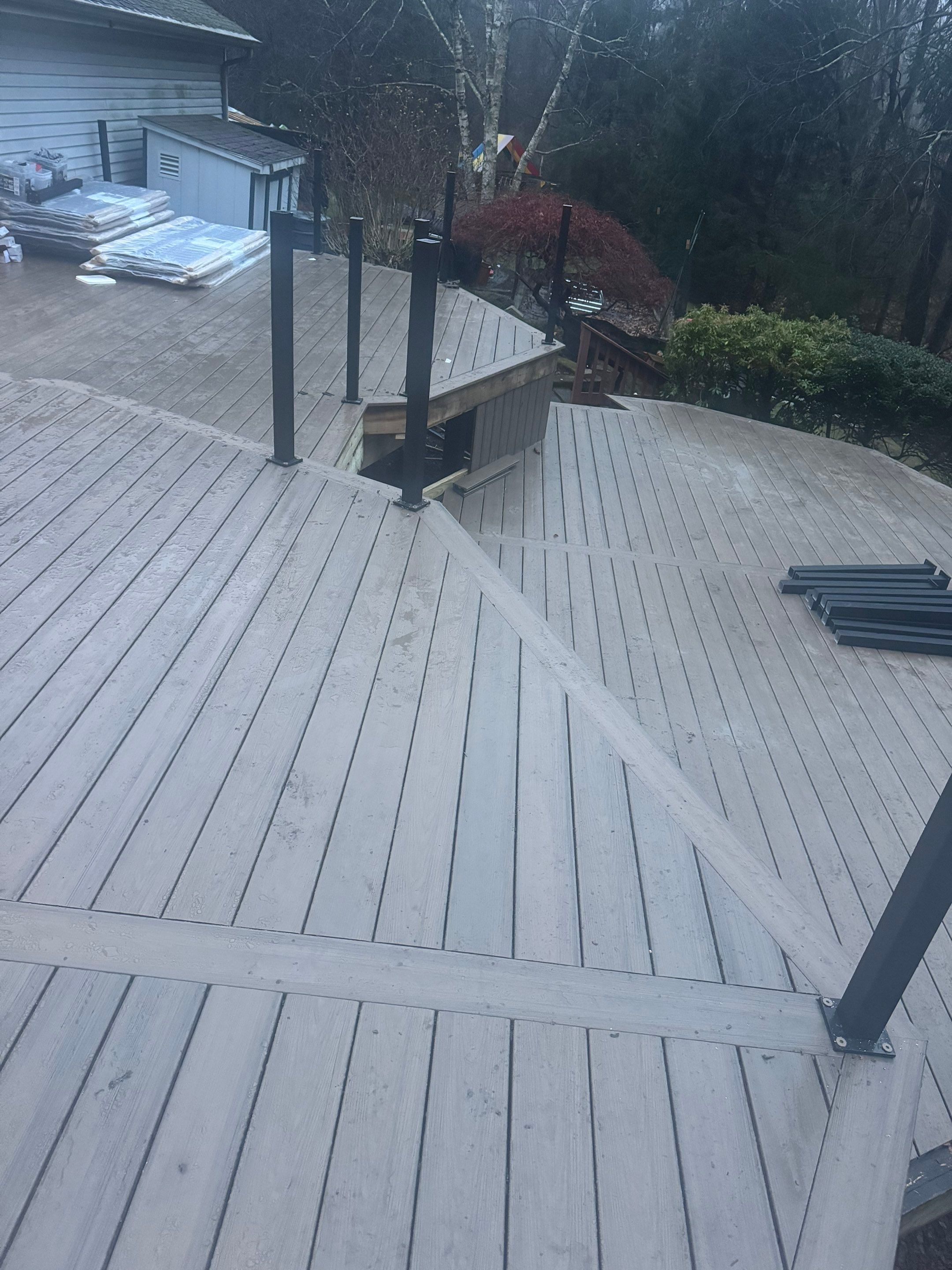 New Deck using Deckorators  decking and vinyl railings by deck guardian