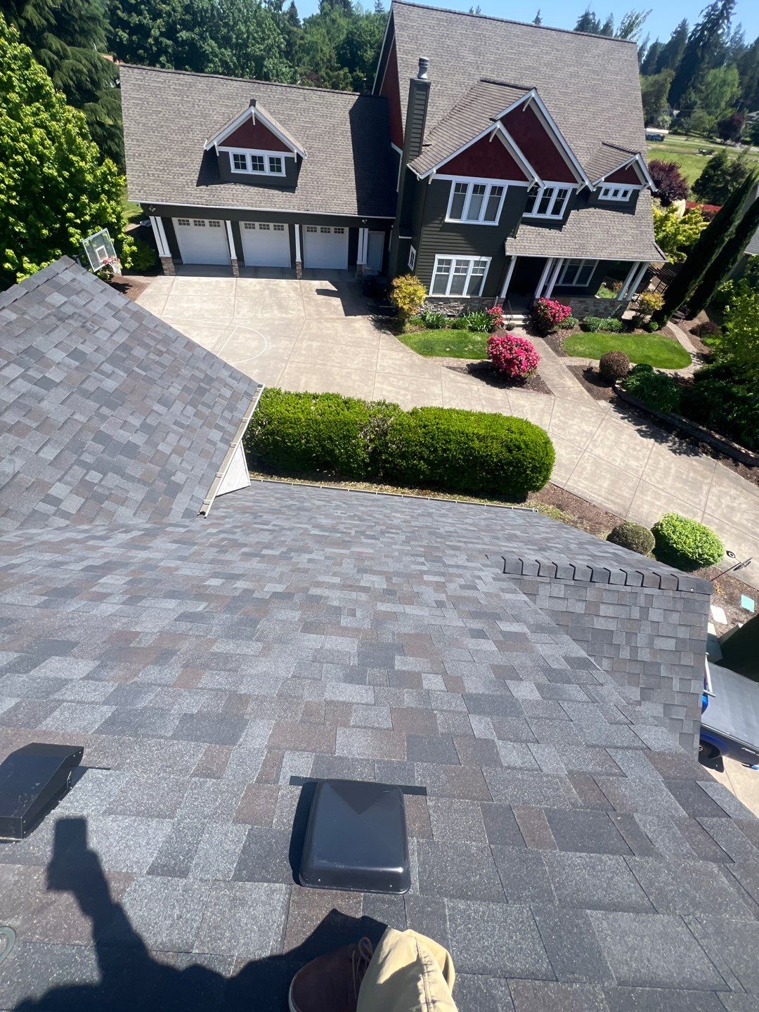Residential Roofing Installation using Malarkey Vista (Color: Black Oak) by Orezona Building & Roofing Company, Inc.