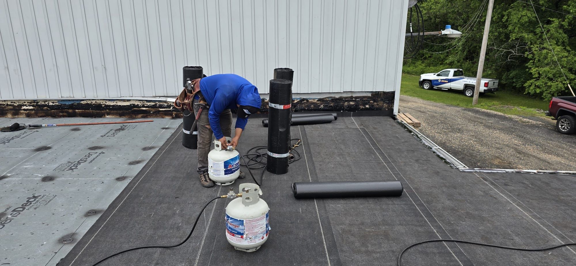 Roof Installation using Silicone APP Elevate Coating by ExteriorPros