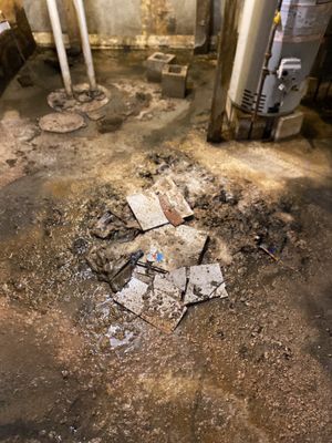 Overhead Sewage Pipe Burst