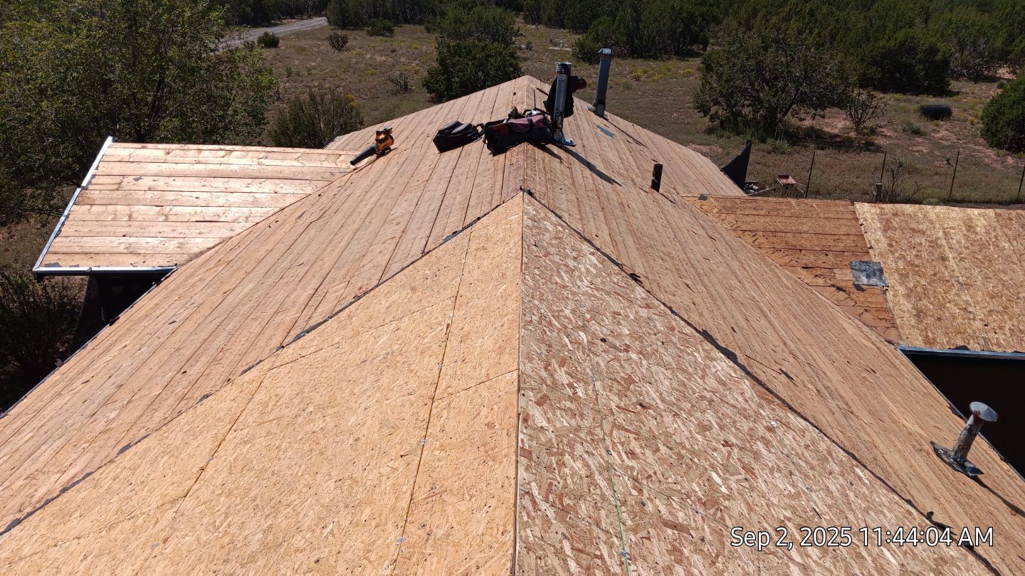 Owens Corning Desert Rose duration shingle roof replacement in Sandia Park by Doyle Roof Masters Inc