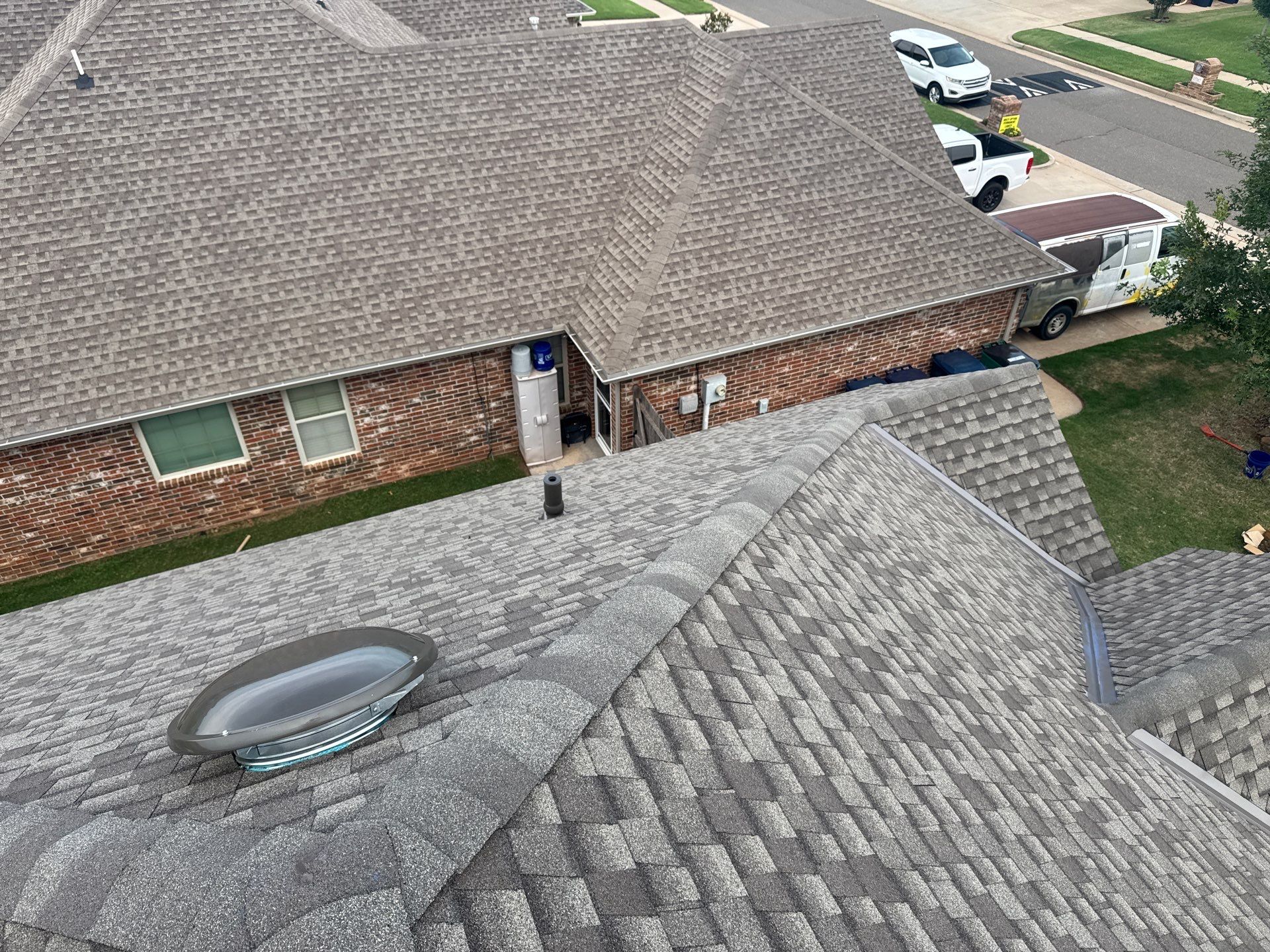 GAF Architectural Shingle Roof Replacement and Decking Repair in Mustang by 5Coat Roofing & Construction