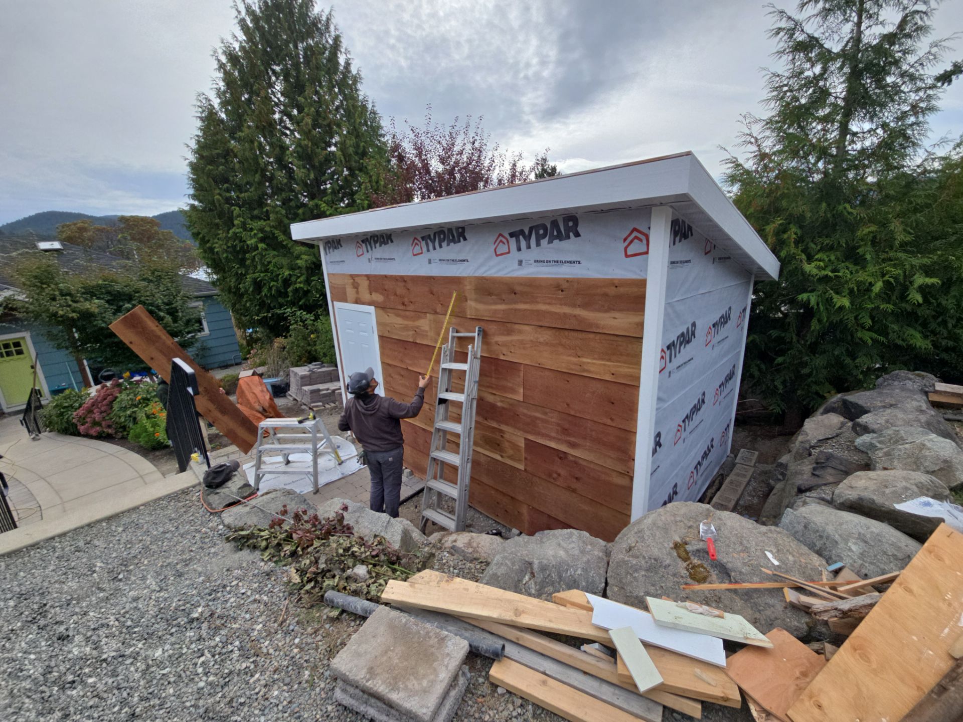 Backyard Transformation — Custom Shed, Paver Patio & Retaining Wall by Habanero Garden and Exterior Care