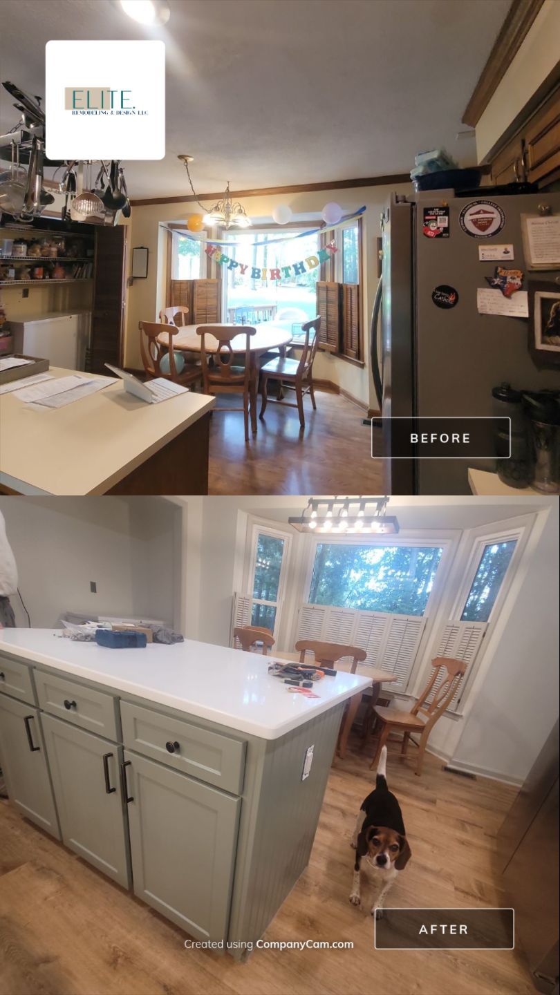 A Pathway to Personality – A Two-Tone Kitchen Transformation in Apex by Elite Remodeling and Design LLC