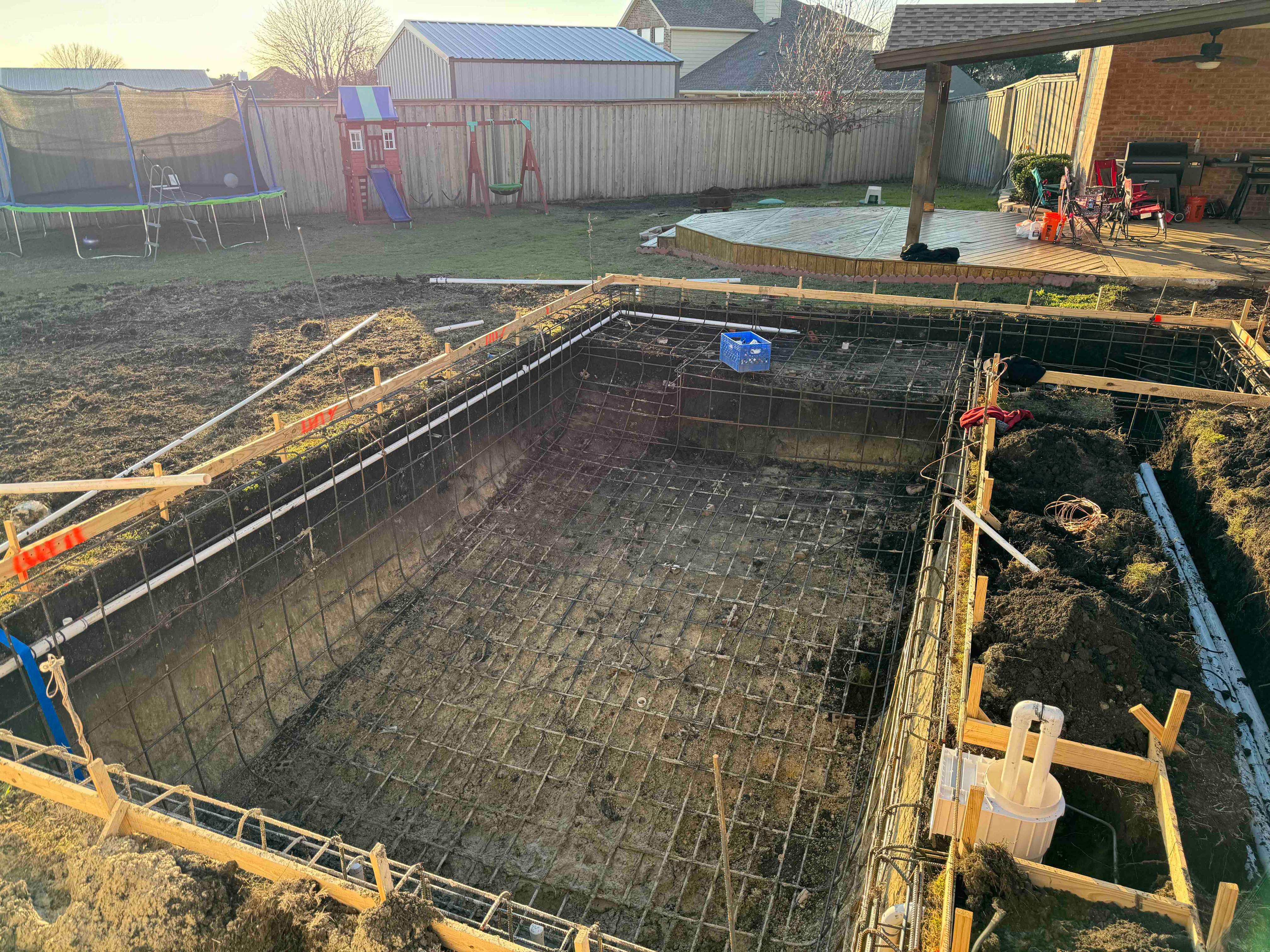 Geometric Pool with Raised Spa and Spillway by Pinnacle Pools and Spas - DFW