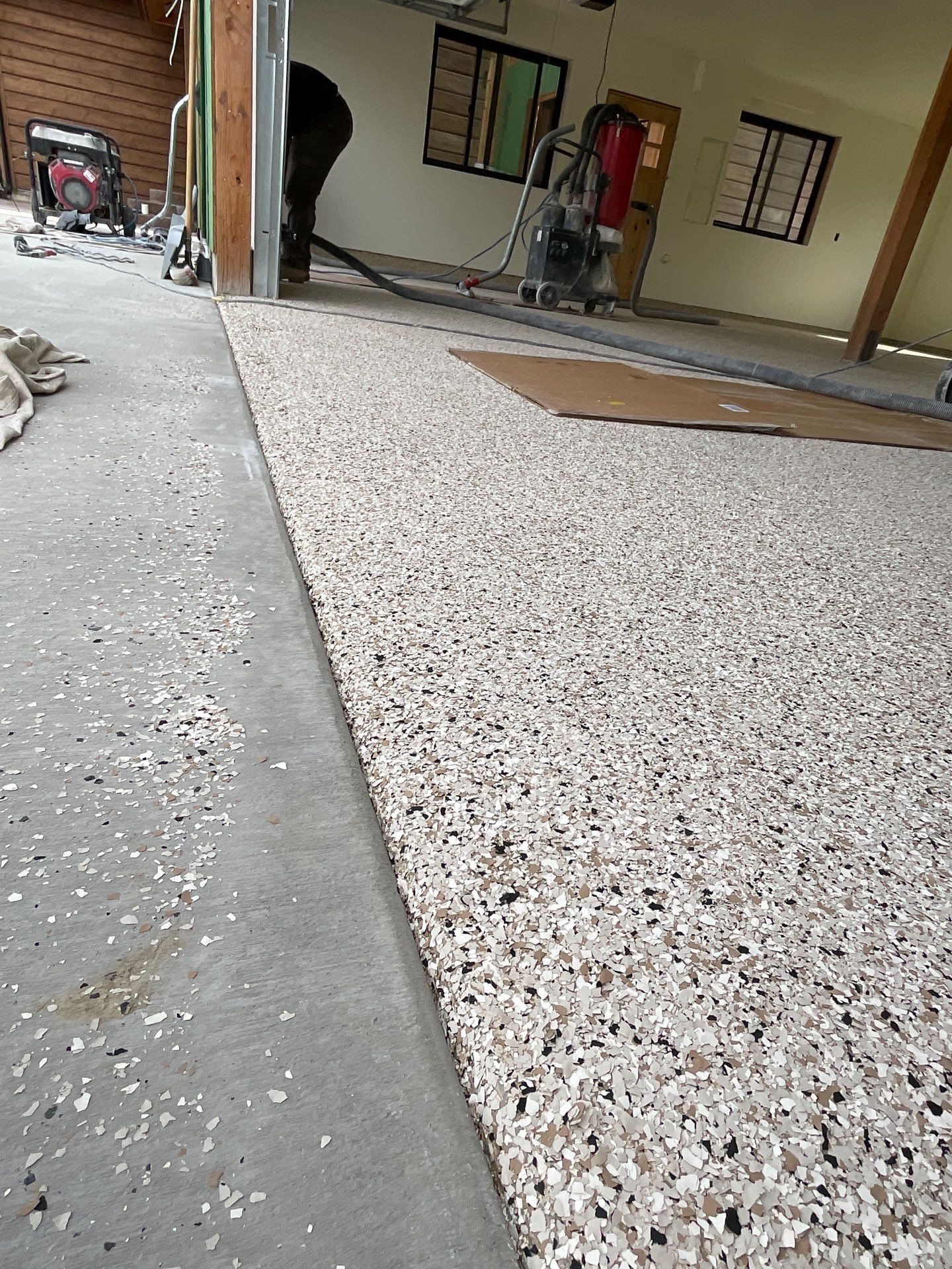 Garage Transformation using Driftwood by Croc Coatings, LLC