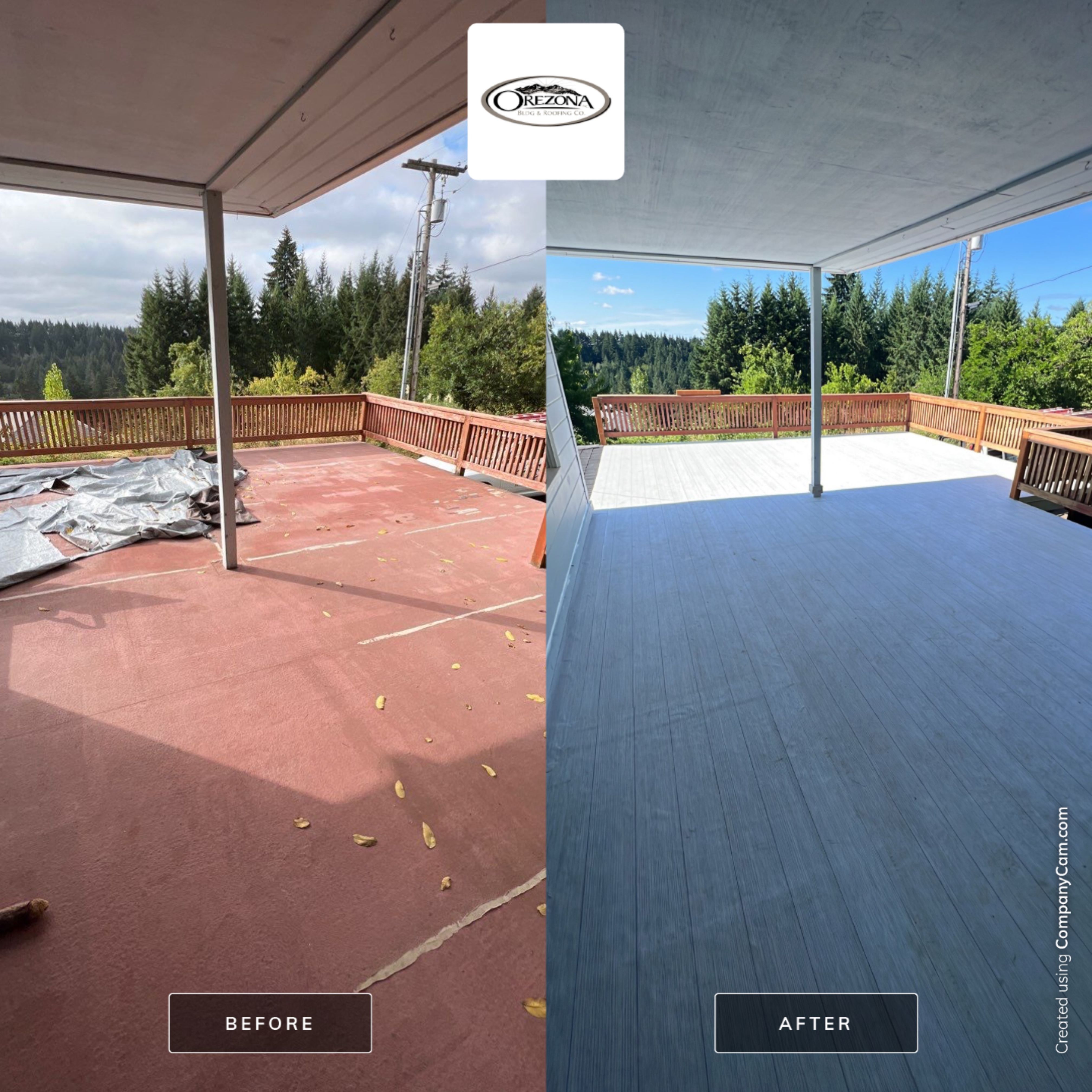 Residential Deck Replacement using Dec-Tec Membrane Color: Grafton by Orezona Building & Roofing Company, Inc.