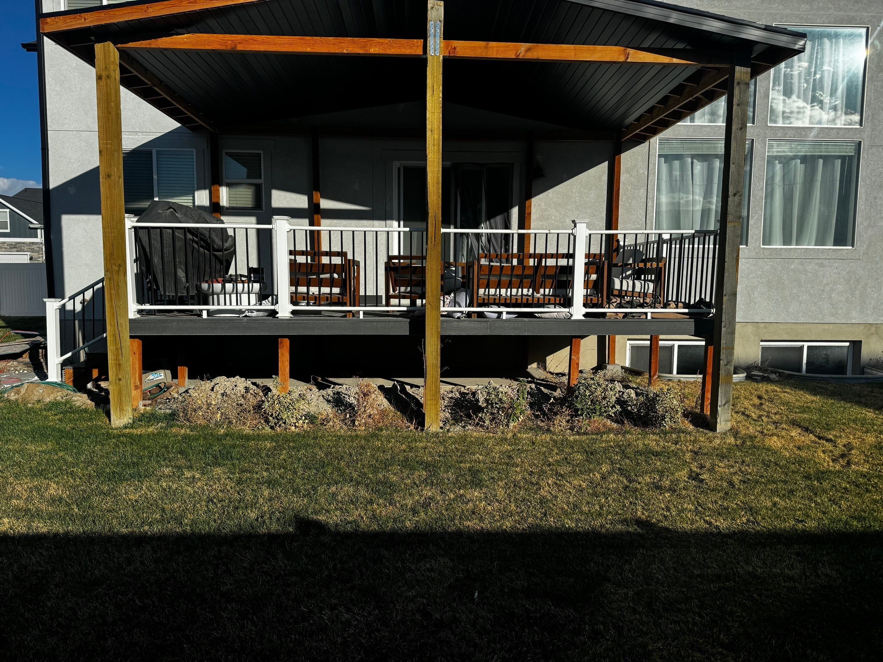 Eagle Mountain | Custom Post & Beam Wraps | Arctic White & Black by Ideal Siding Utah