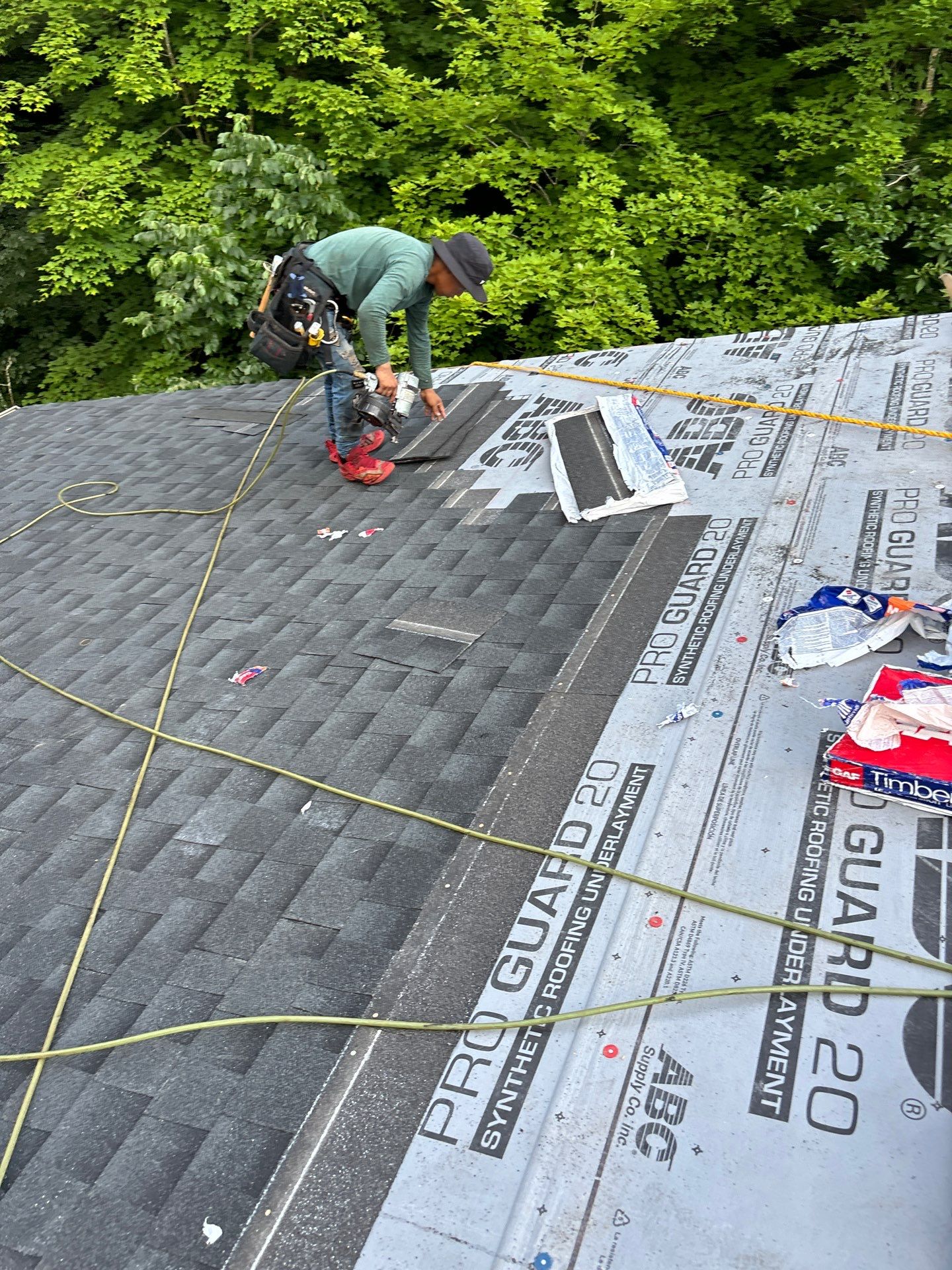 Residential Roofing Installation using Timberline HDZ Shingles - Charcoal by RoofX 