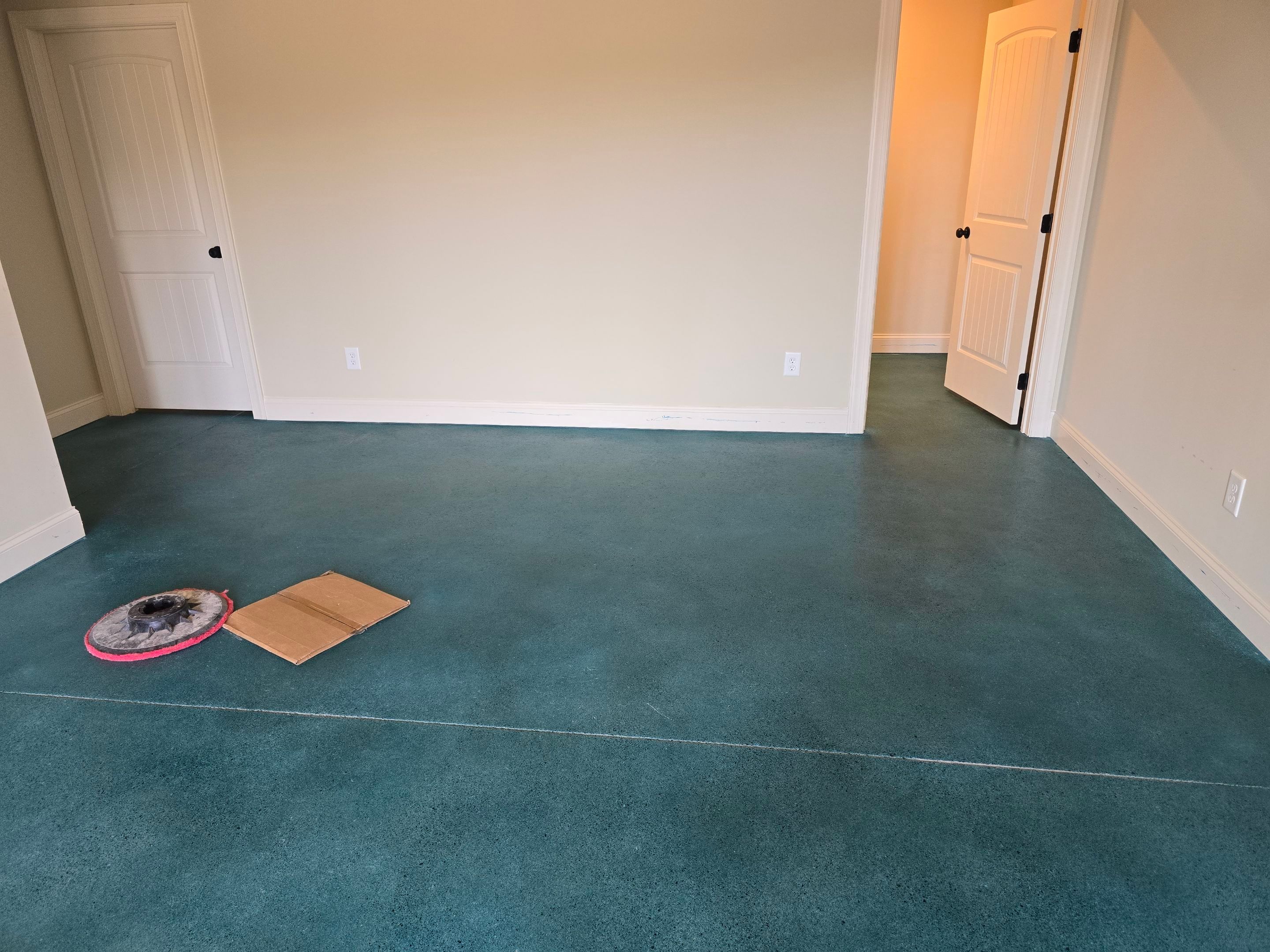 Basement Floor in Carribbean Blue by Elite Floor Solutions