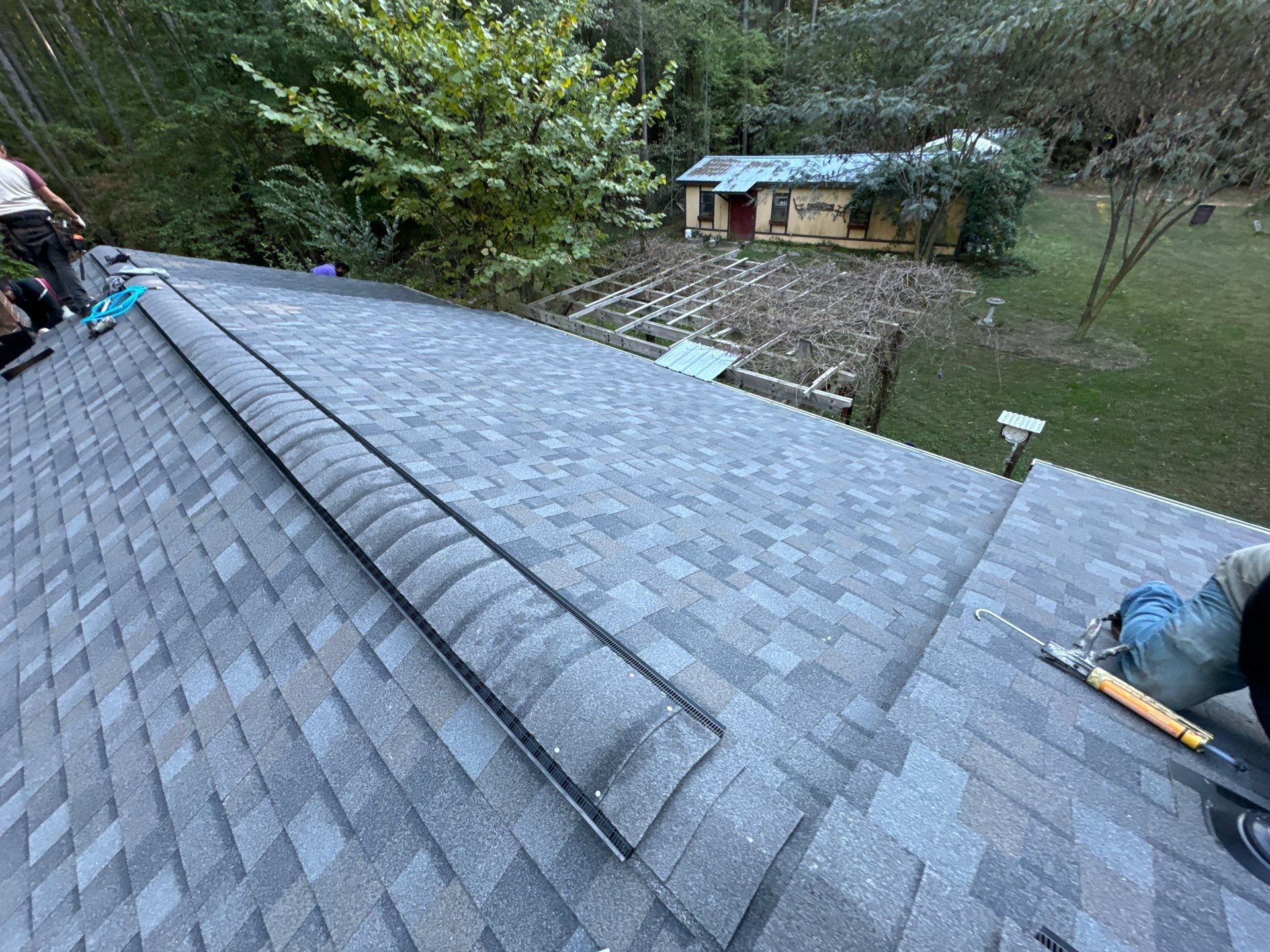 Architectural Shingle Roof Replacement and Chimney Flashing in Amelia Court House by Cade Construction
