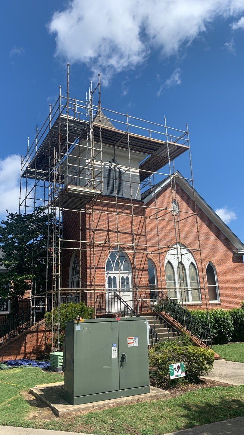 Roof replacement in Church by hail and wind damage by Just Brilliant Restoration JBR