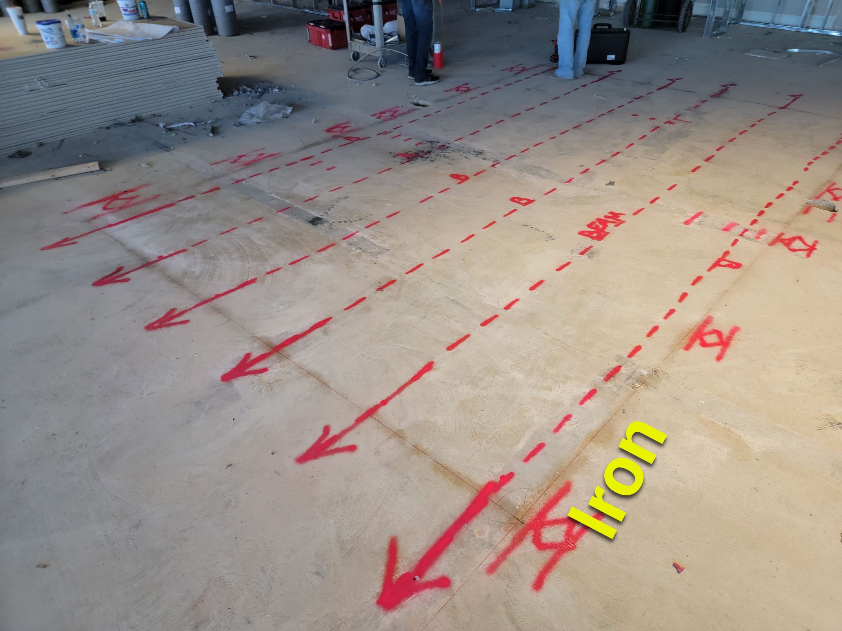 Opening up Elevated Floor for Stair Way install by Alsip Locating Service, LLC