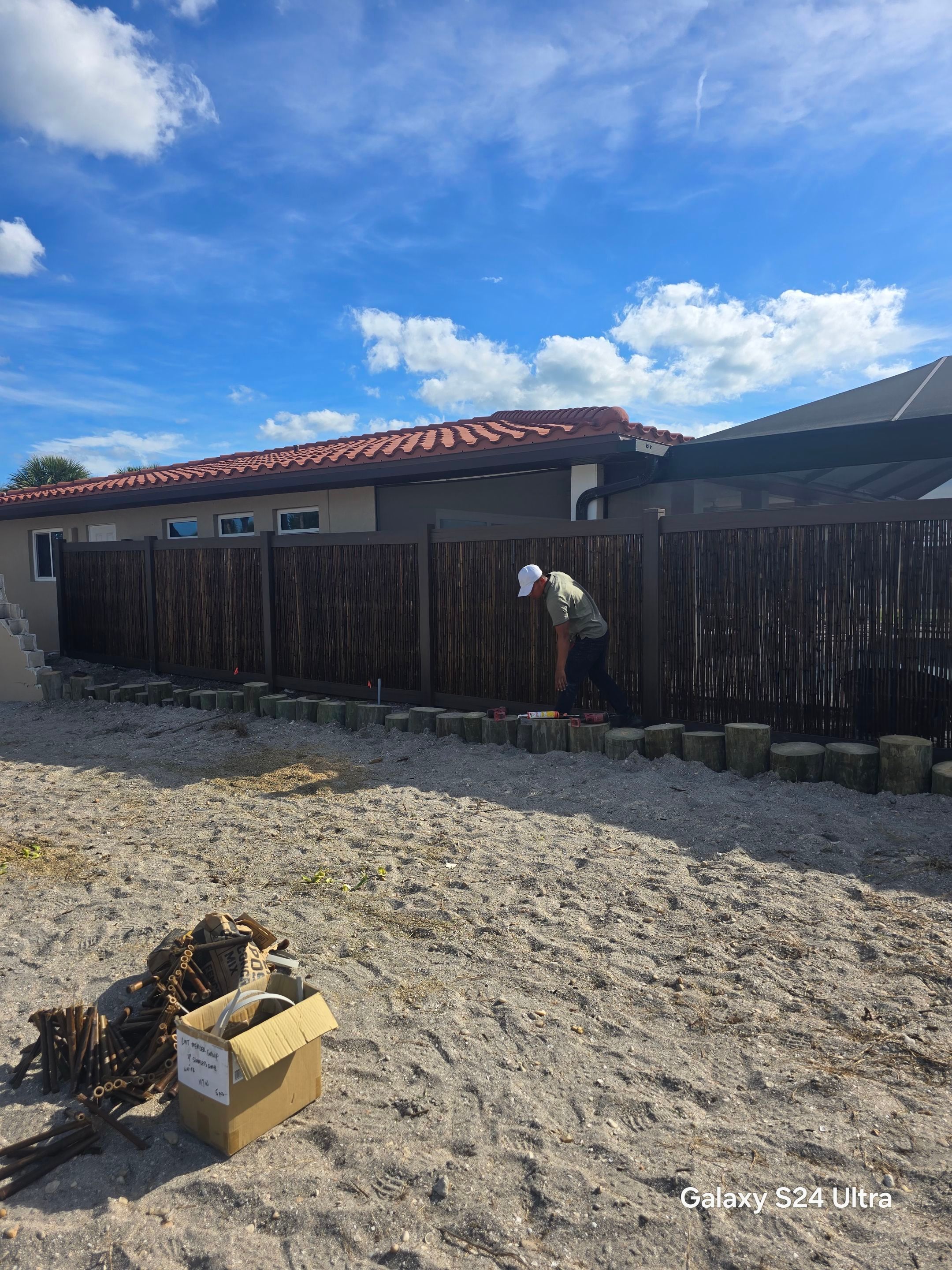 Custom Bamboo Vinyl Fence in Manasota Key by True Fence LLC