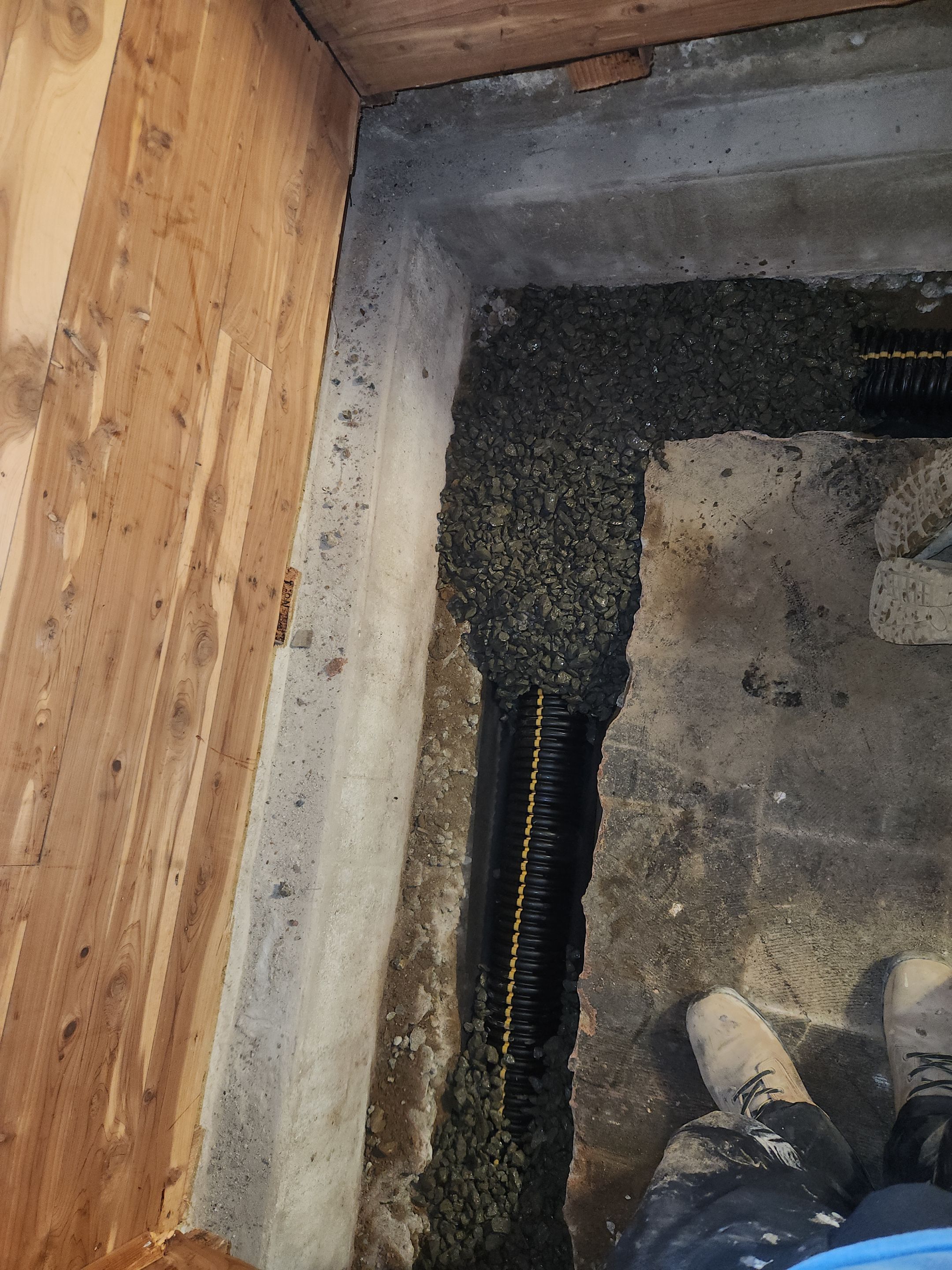 Interior French Drain & Mold Remediation in Mt Tabor NJ by Pure Service Pro, LLC 
