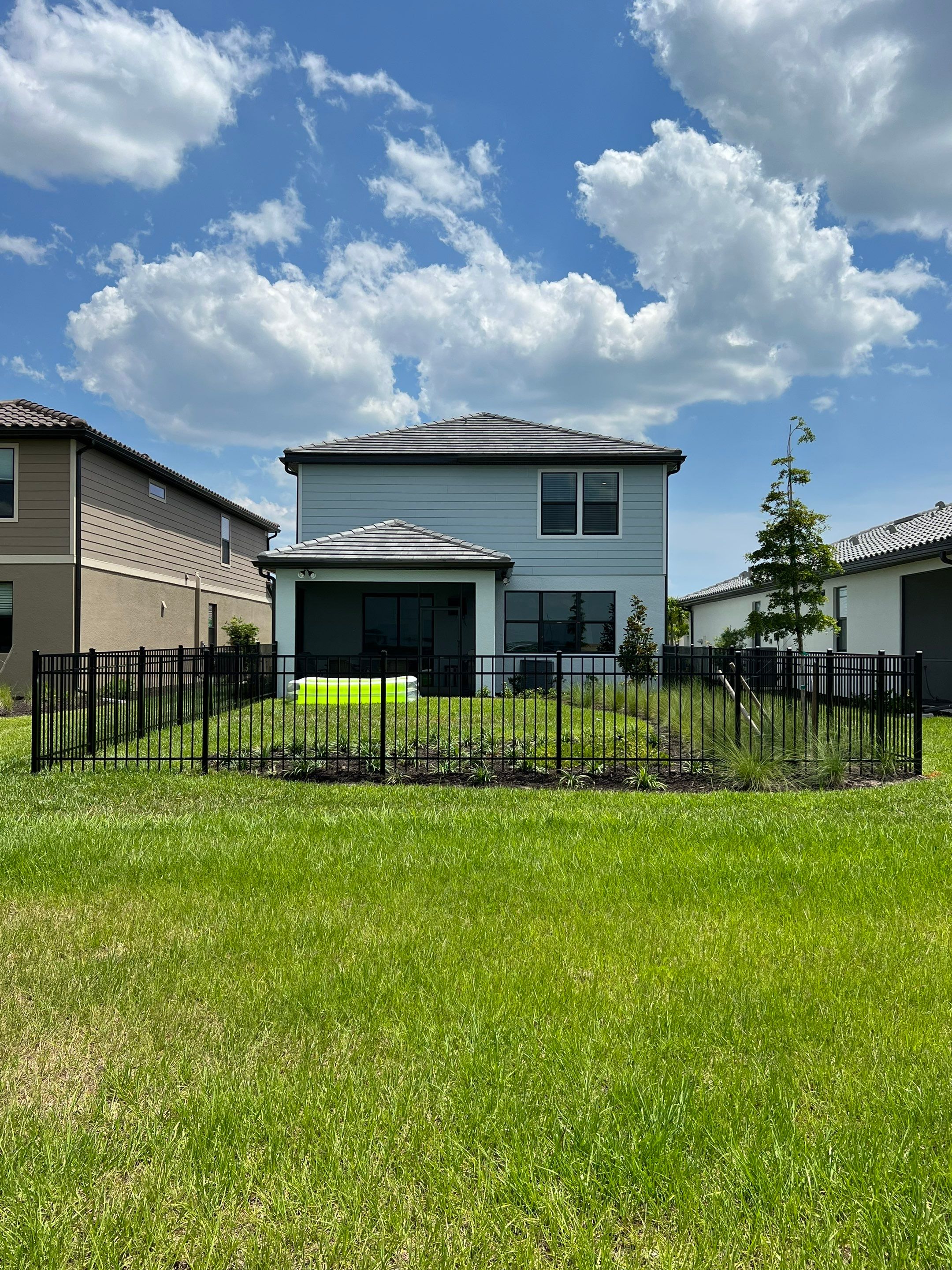Aluminum Fence Installation using Black 3 Rail Aluminum Fence by Asap fence and gates, LLC