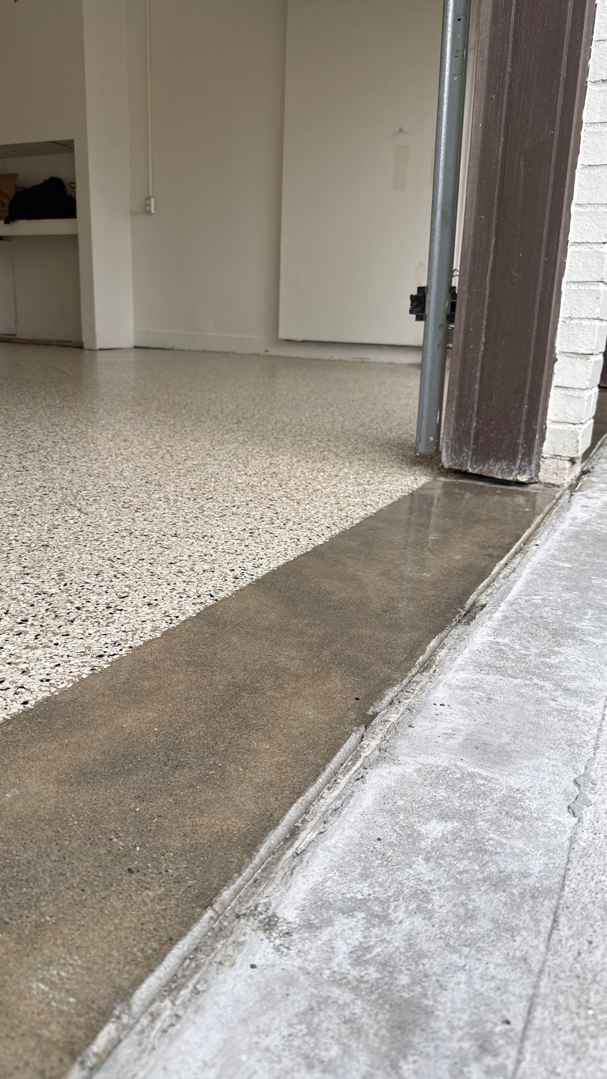 Check Out This Beautiful Shoreline Flake Floor  by Banner Garage