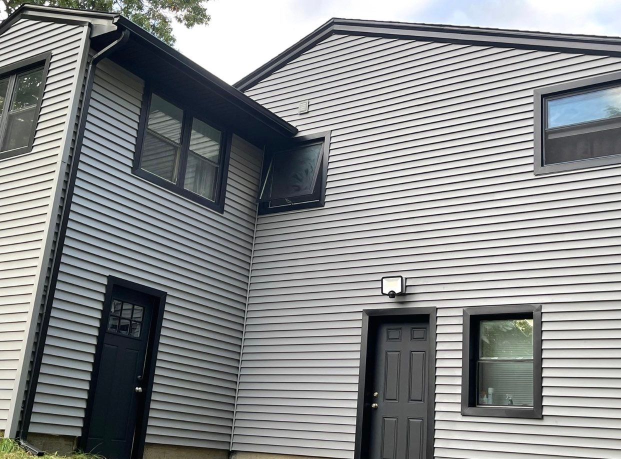 Siding Installation using Certainteed monogram charcoal gray Owens Corning Onyx Black by A Plus Exterior