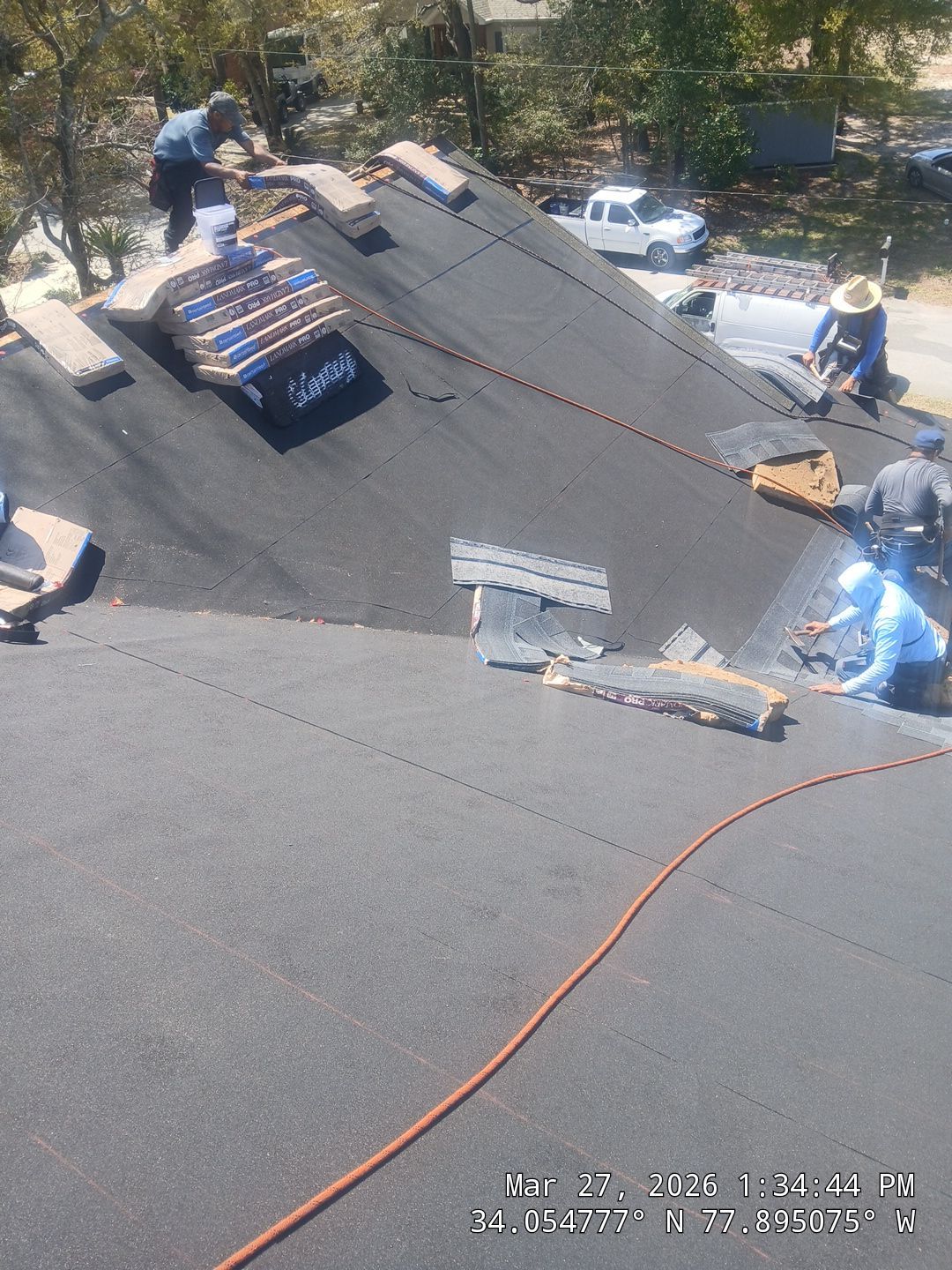 Roof Replacement (FORTIFIED Roof™ System) using CertainTeed Landmark Pro Shingles – Max Def Moire Black in Carolina Beach, NC by your trusted local roofing company near me by RGR Construction and Roofing, LLC
