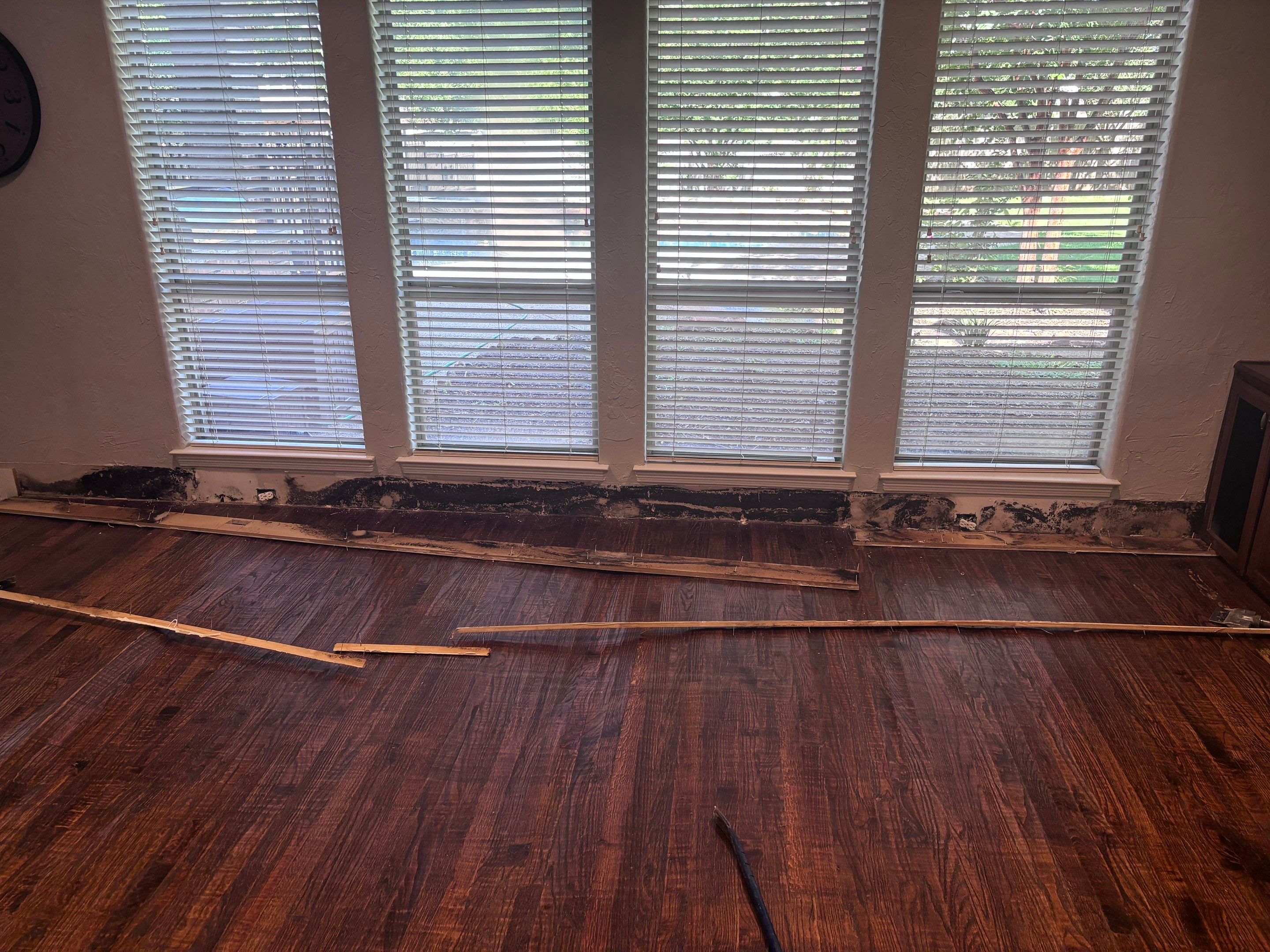 In Progress - Repairing wet Hardwood Floors in Colleyville by Bernard Hardwood Floors