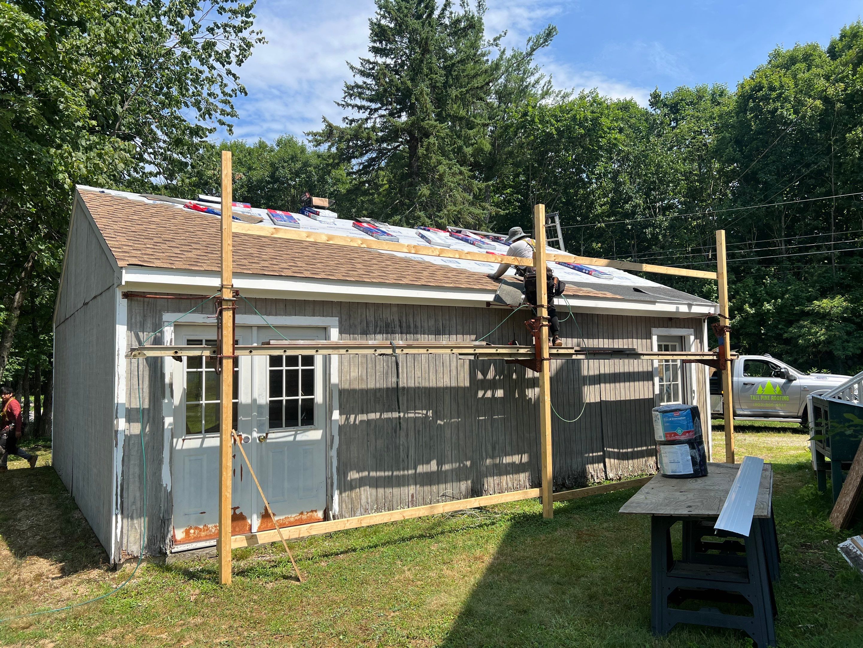 Garage and Shed Roof in Northwood New Hampshire by Tall pine roofing