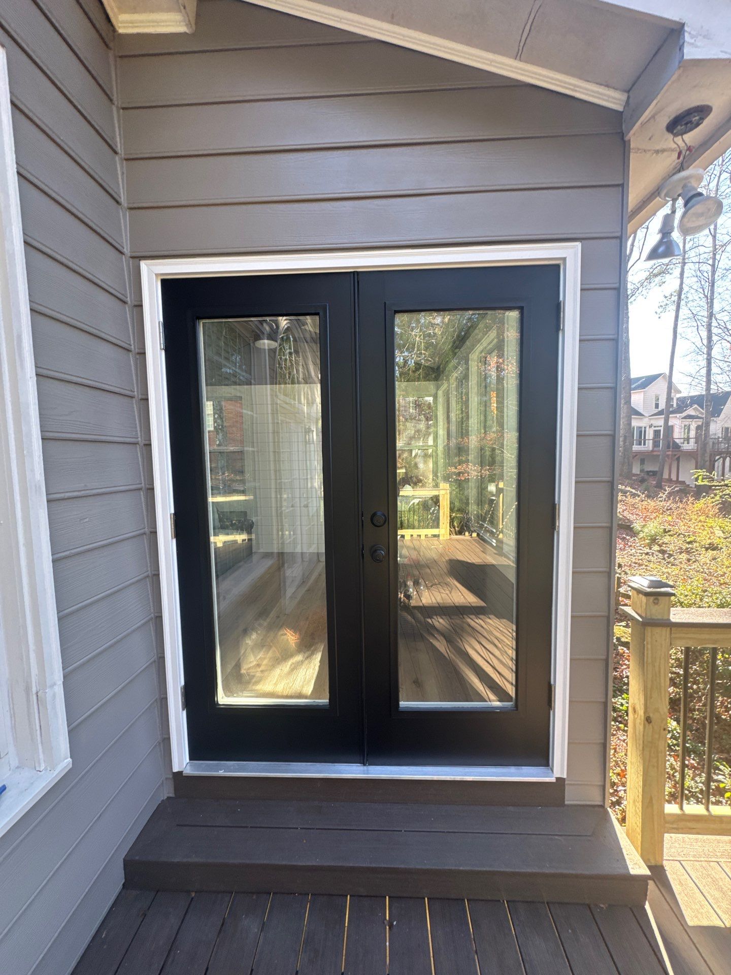 Custom Multi-Level Composite Deck and Sunroom Addition in Suwanee by Swift Home Renovations 