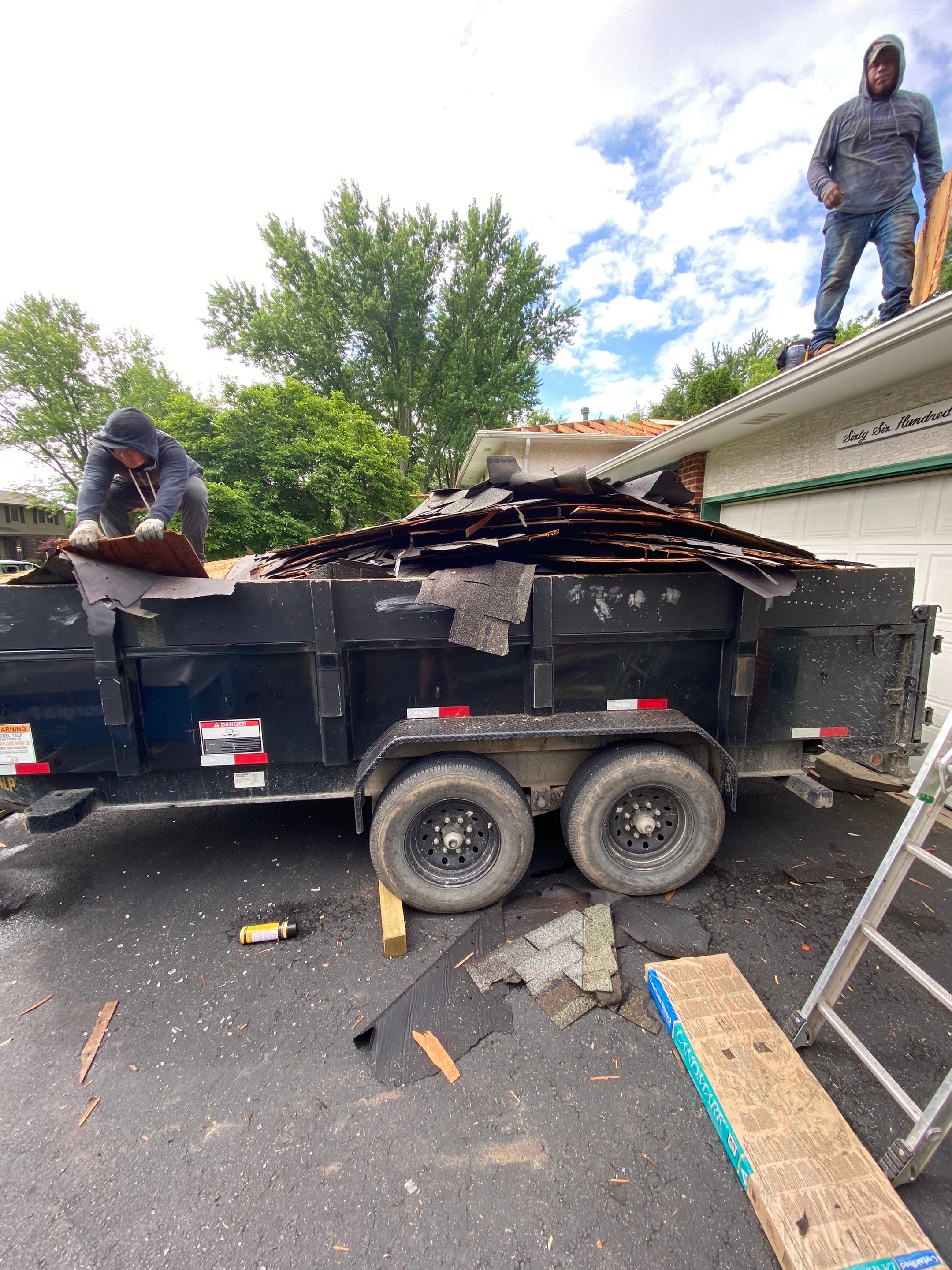 New Roof Installation using new OSB sheathing Certainteed Landmark Shingles by Best Roofing & Siding Company