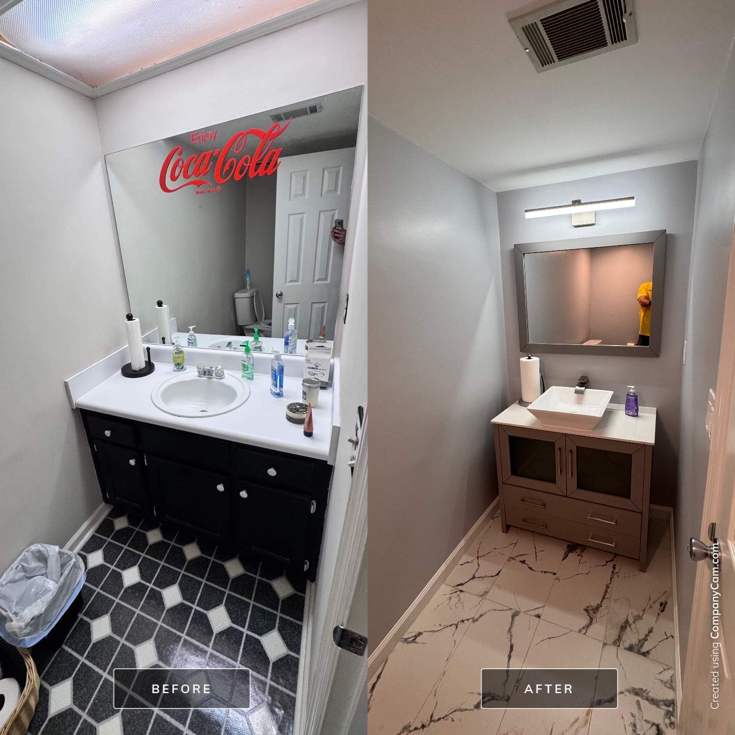 Half bathroom renovation by Prudencio