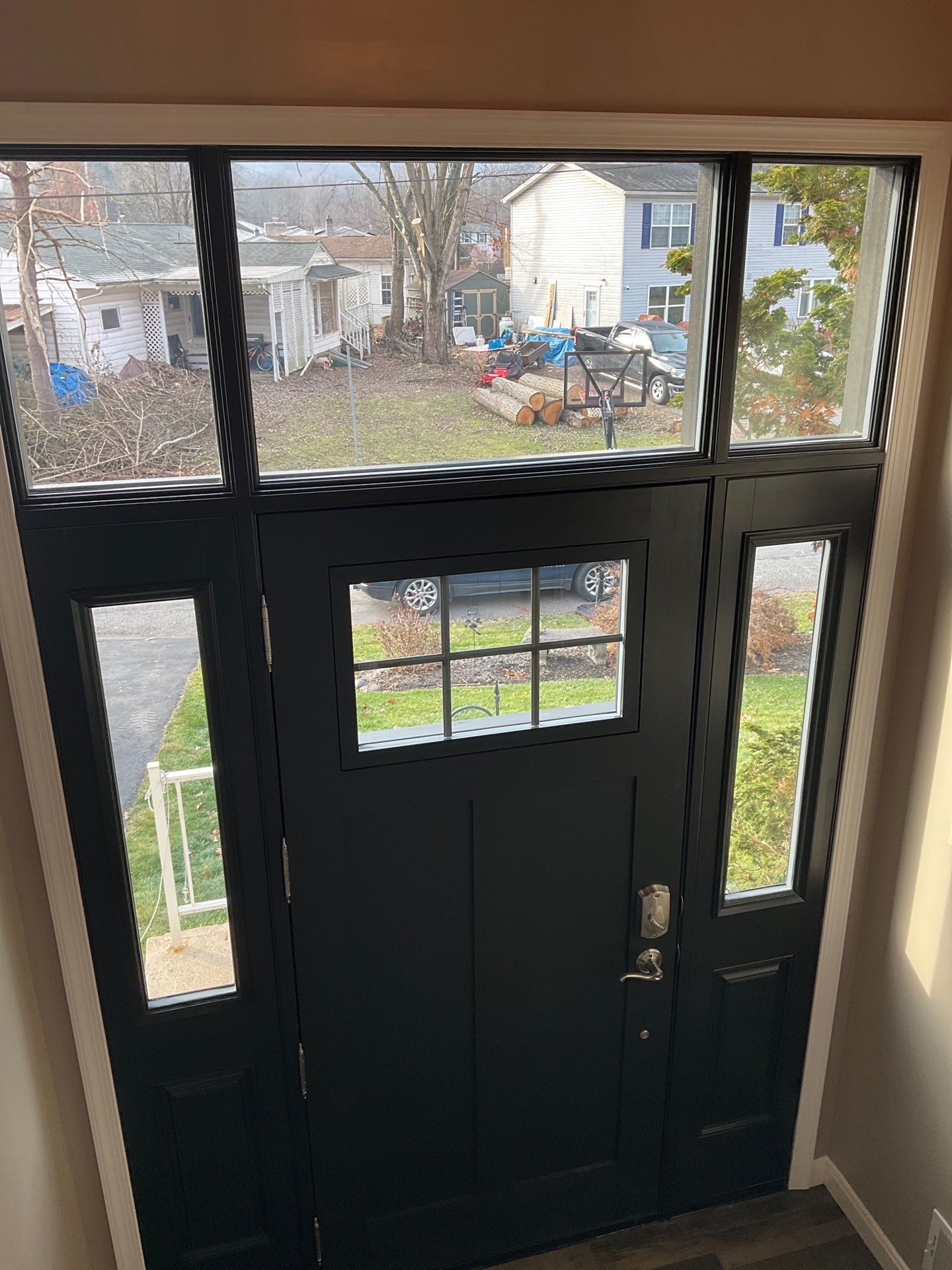 "🚪✨ Out with the old, in with the bold! Esh Builders just upgraded another customer's home to a custom Signet Entry Door by Provia MFG, blending style and durability right at your doorstep. #NewBeginnings #EshBuilders #HomeSweetHome 🏡💖" by Esh Builders