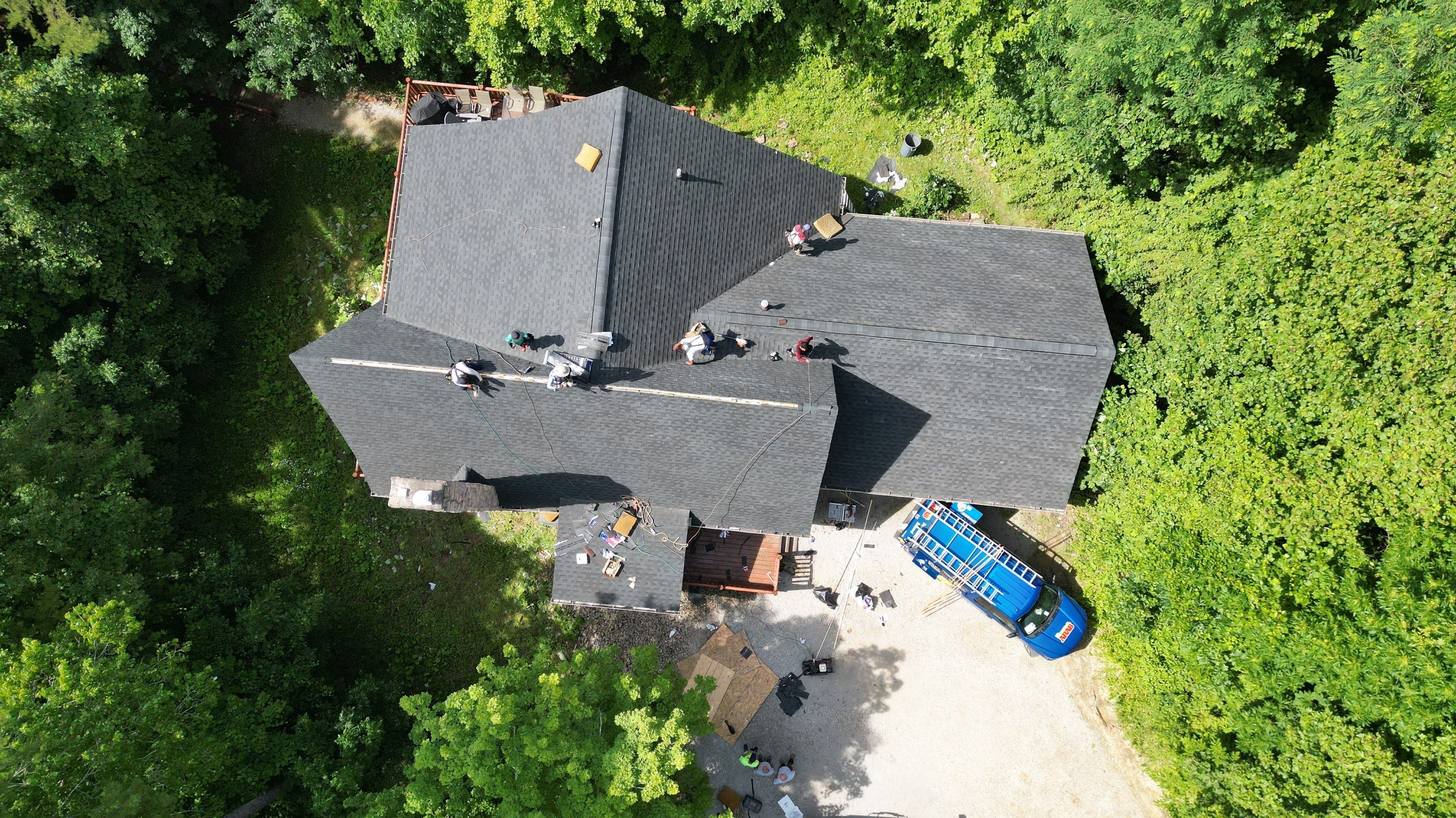 Residential Roofing Installation using Timberline HDZ Shingles - Charcoal by RoofX 