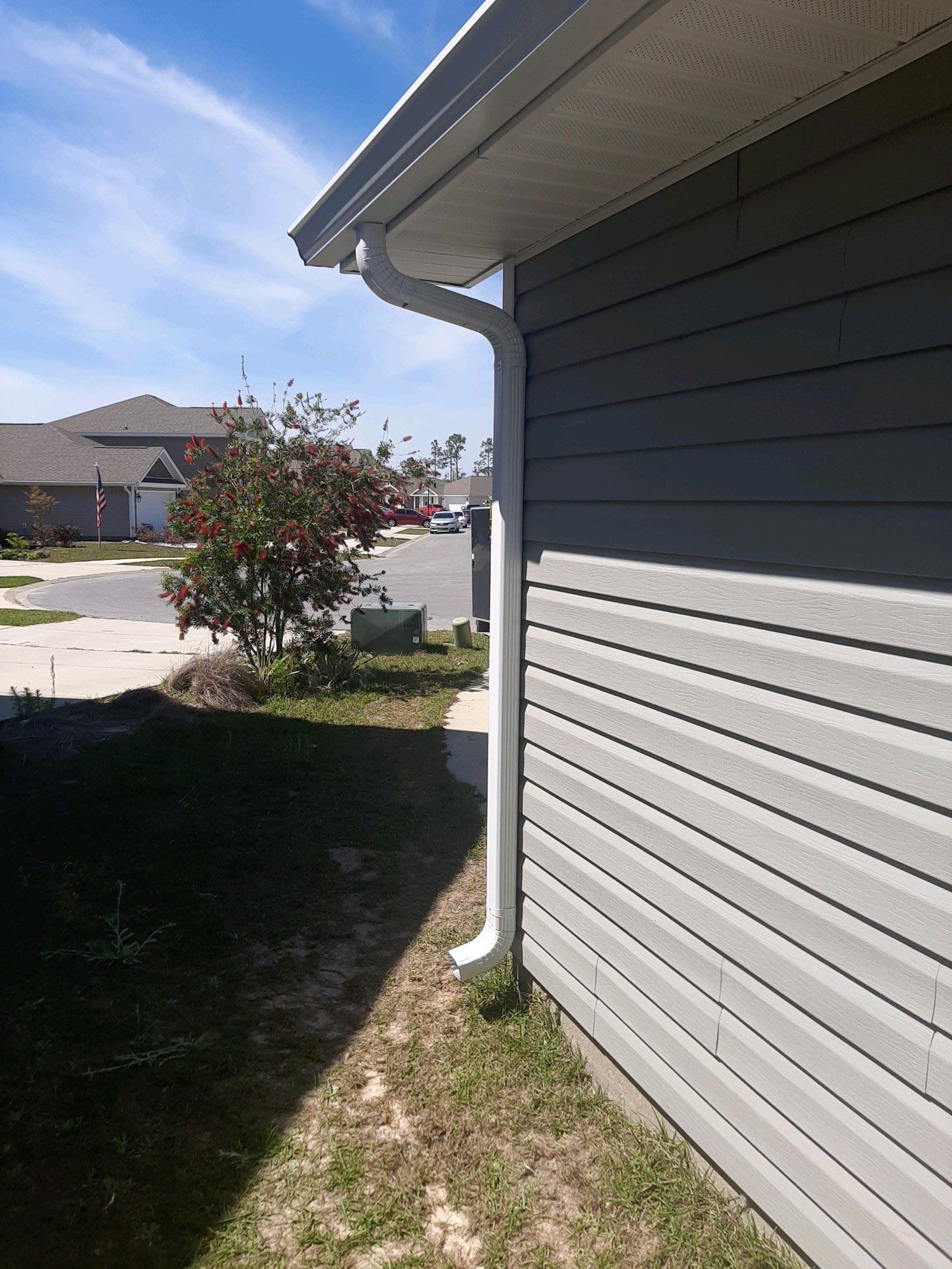 Gutter Installation Using White K-Style Seamless Gutters by Gutter Professors