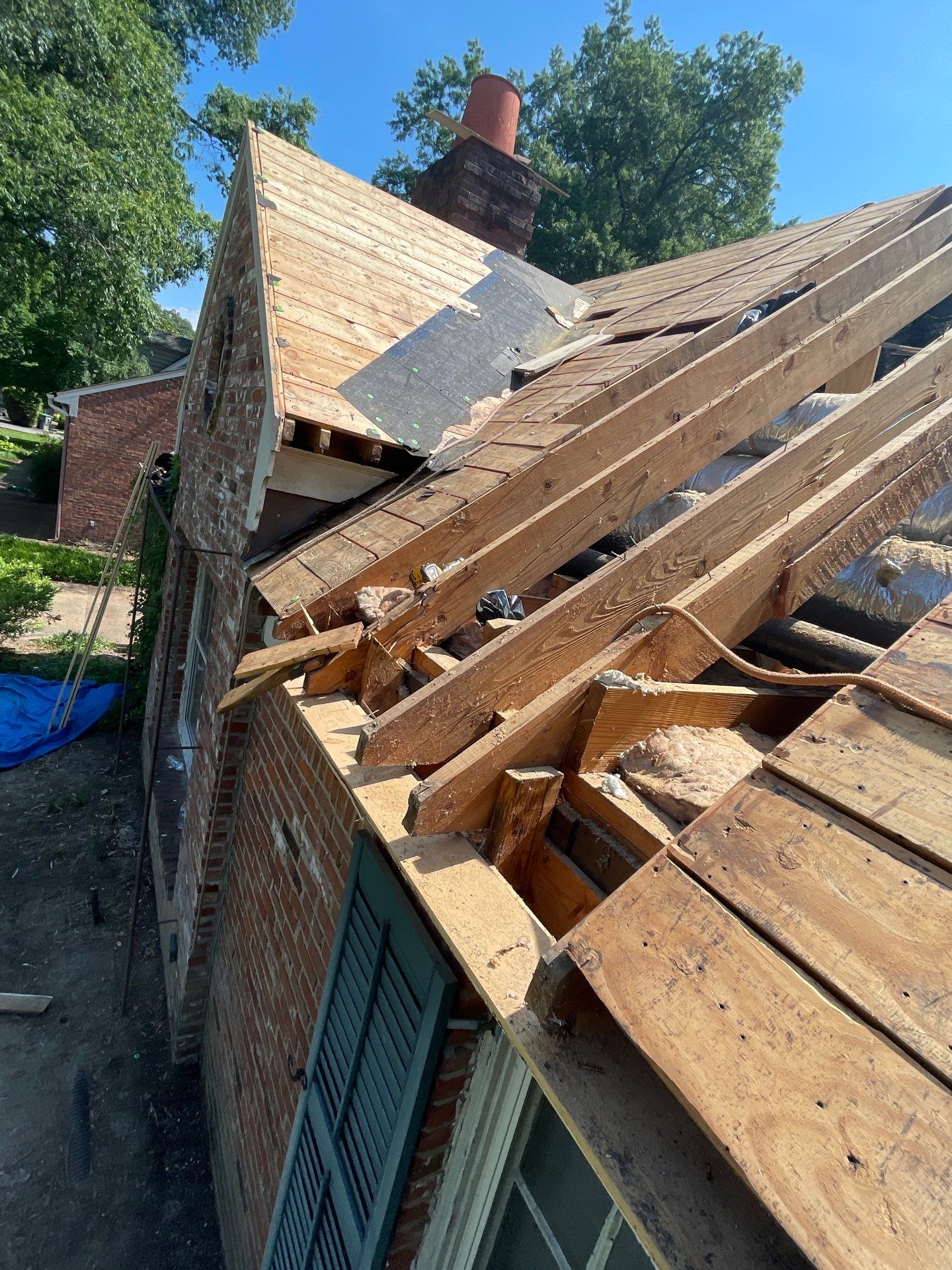 Full Roof Replacement with gutter upgrade after tree impact damage in East Memphis by Revival Roofing Services