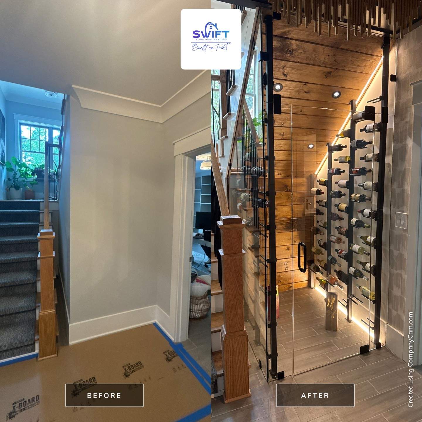 Modern Marietta Interior Renovation with Custom Built-ins and Wine Cellar by Swift Home Renovations