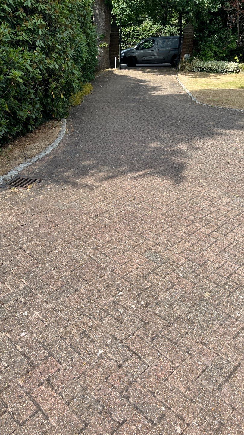 Driveway and Entrance clean using honda 21 ltr/min by Ges Exterior Cleaning ltd
