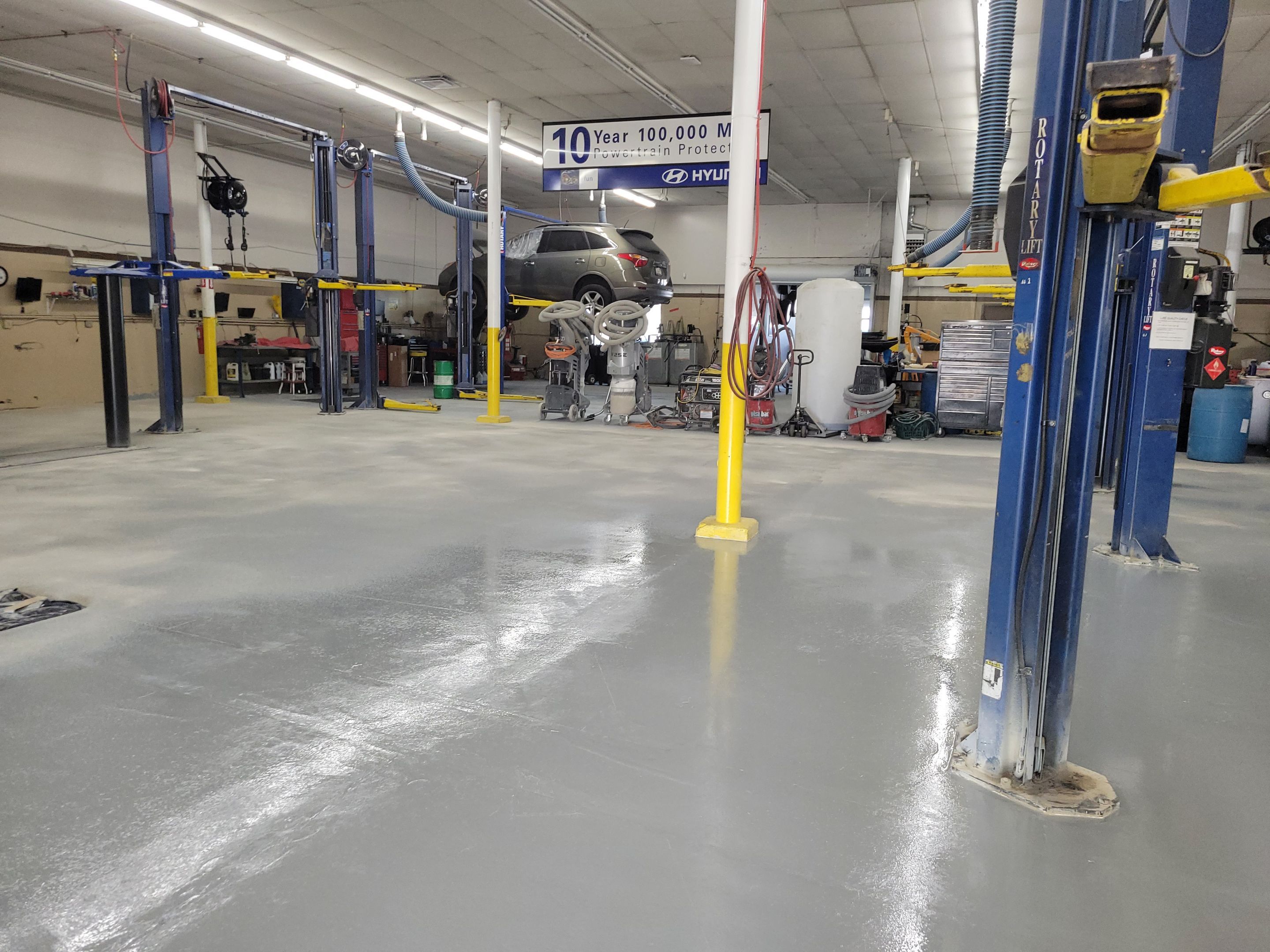 Commercial Floor Transformation using Penntek Shop Floor System by Croc Coatings, LLC