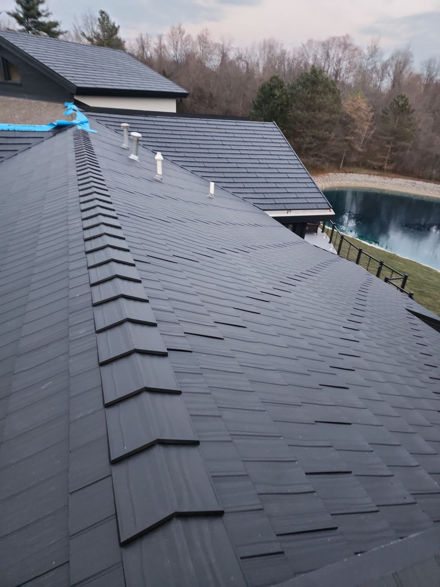 Black Frost Metal Shake Roof & Modern Exterior Renovation – Fort Wayne, IN by 4Ever Metal Roofing