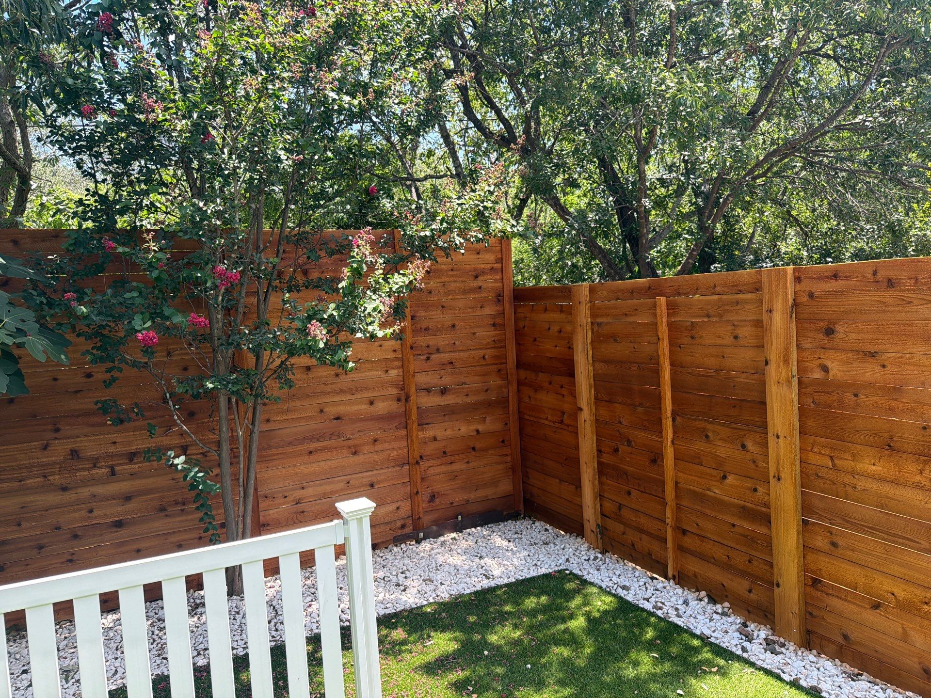 Custom Horizontal Cedar Privacy Fence and Gate Installation in Austin by Rhino Home Care