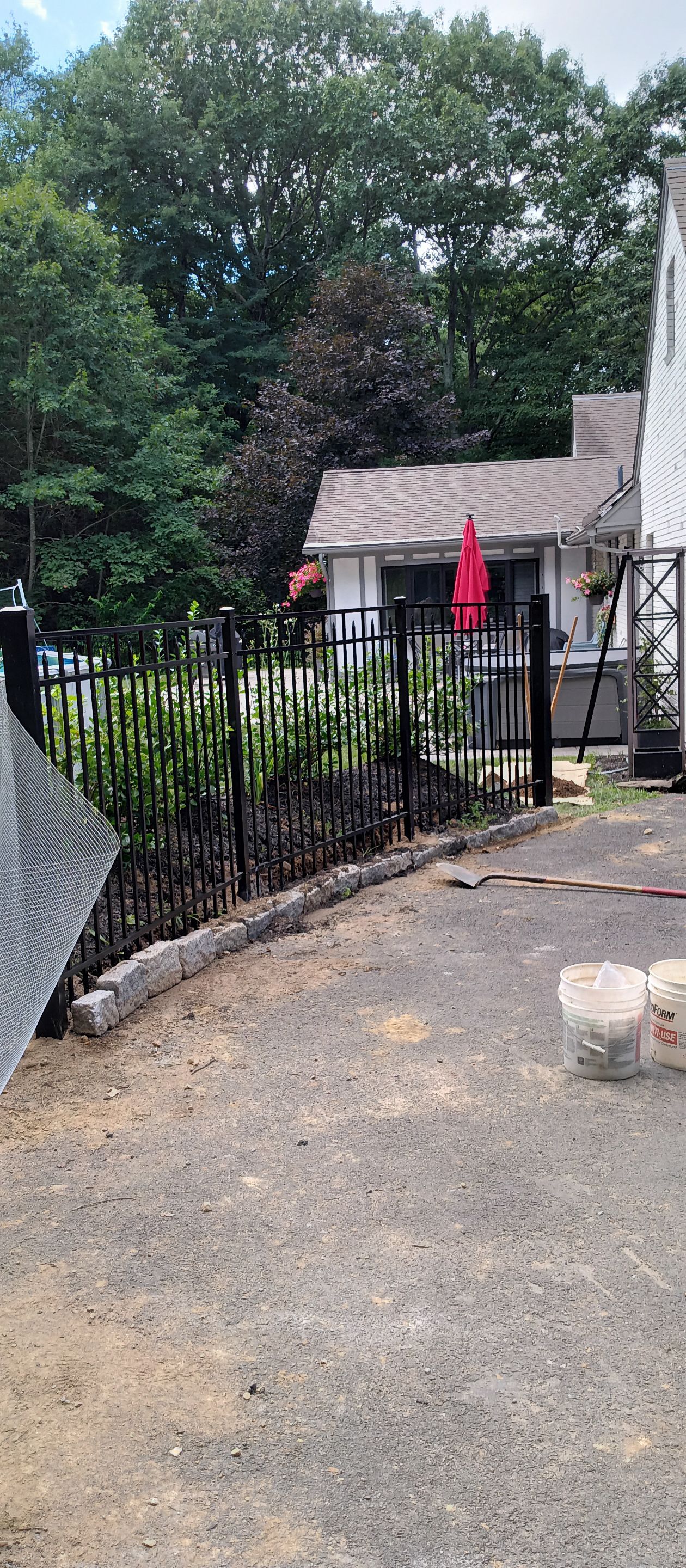 New 5' Tall Aluminum fence with matching arched gates, Black by DiGiorgi Roofing and Siding Inc