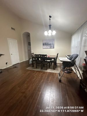 Dark Wood Laminate Flooring Installation in Chandler Dining Room