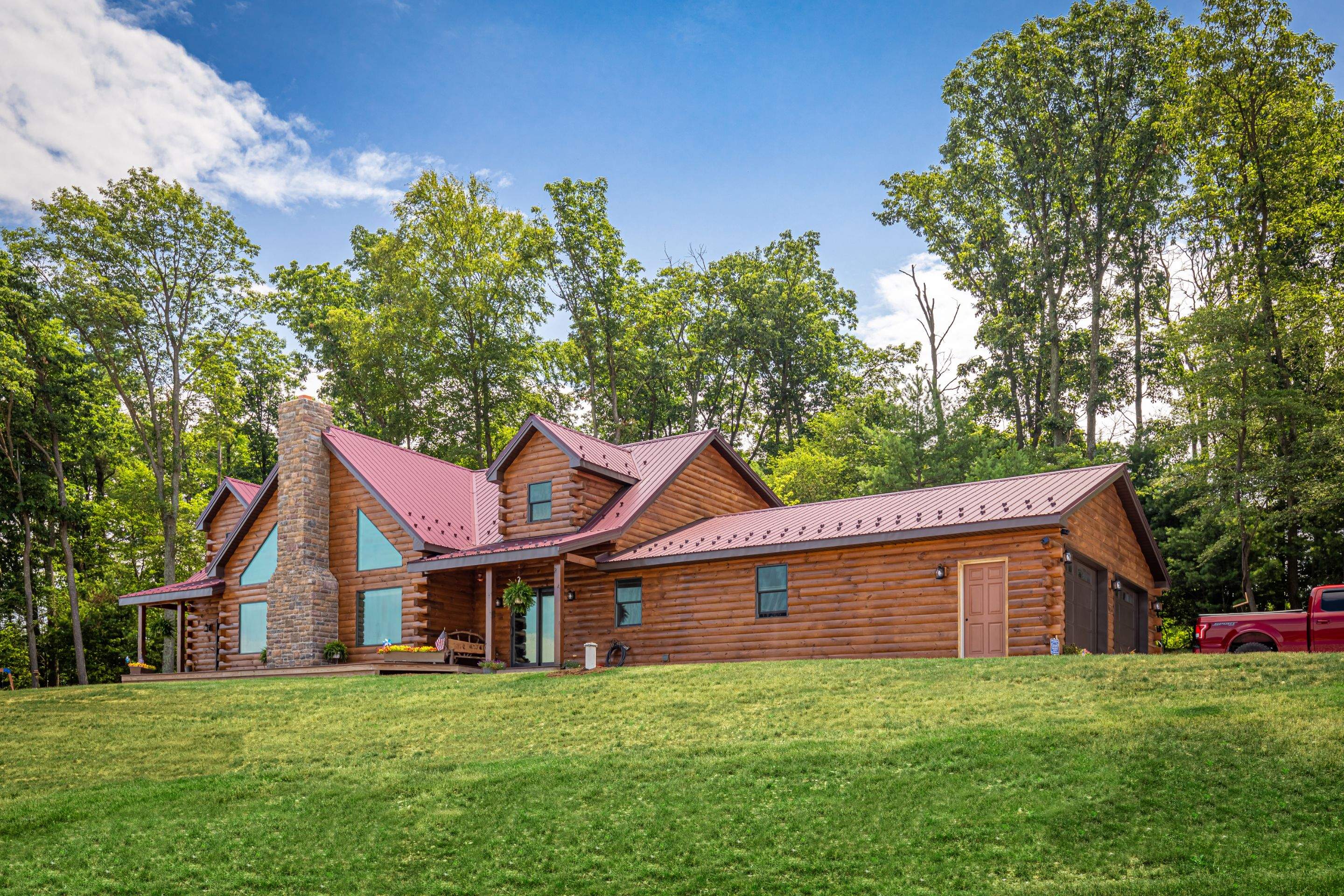 Metal Roof-burgundy by Esh Builders
