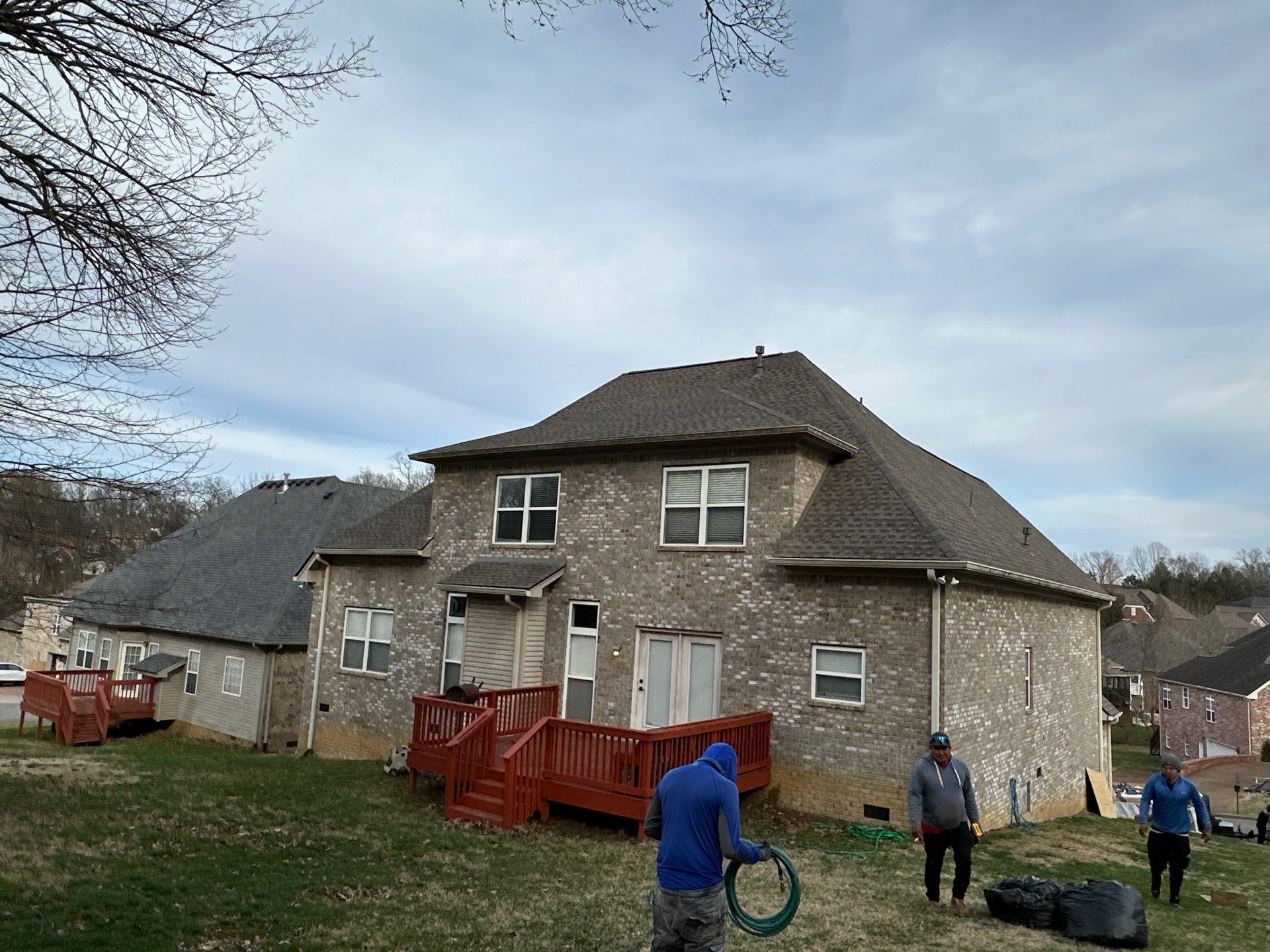 Residential Roofing Installation using Gaf Timberline HDZ Weathered Wood by Undersun Roofing 