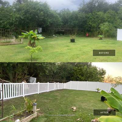 Ruskin, FL 6 ft. Tall White Vinyl Privacy with 4 ft. Picket Fence