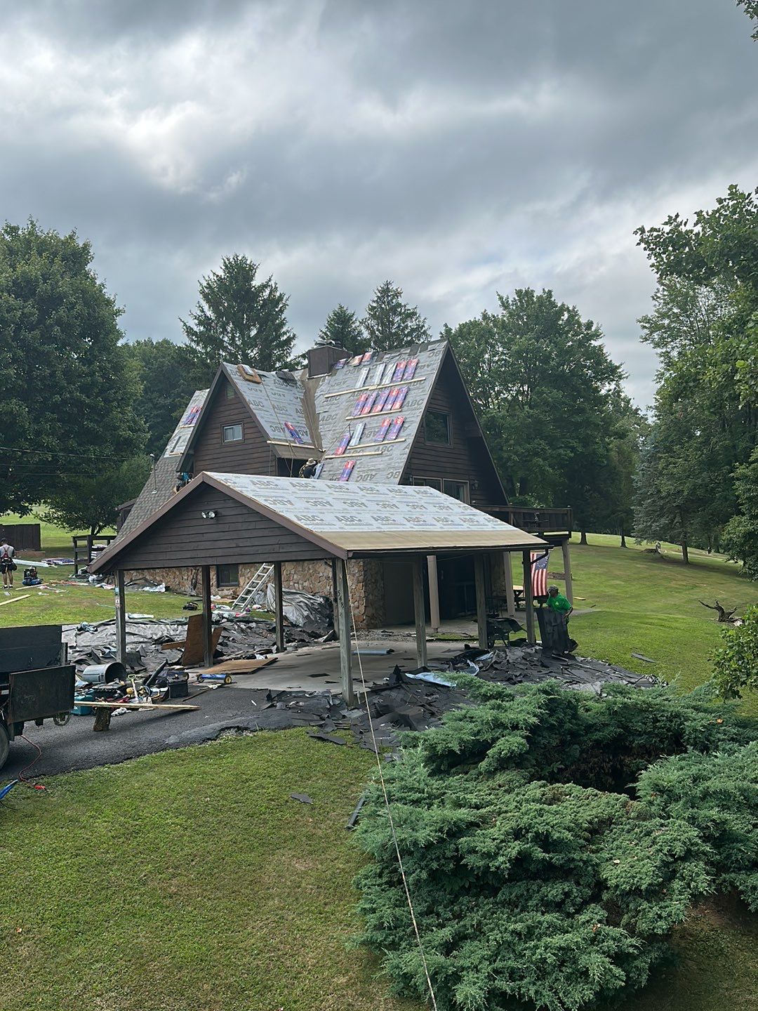 Residential Roofing Installation using GAF Timberline HDZ by Rainstoppers Roofing
