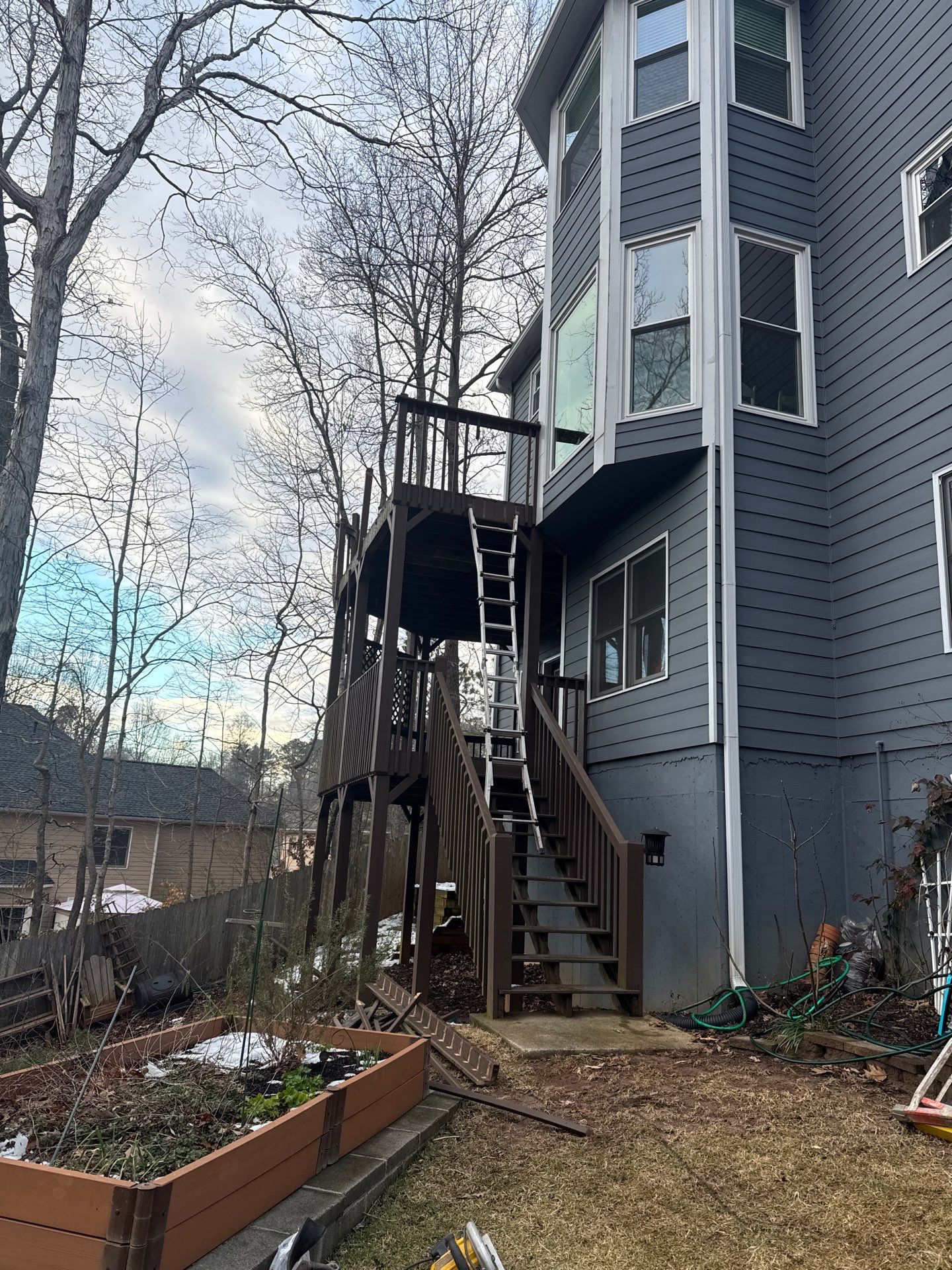 Two-Story Pressure-Treated Wood Deck Installation in Acworth, Georgia by Swift Home Renovations