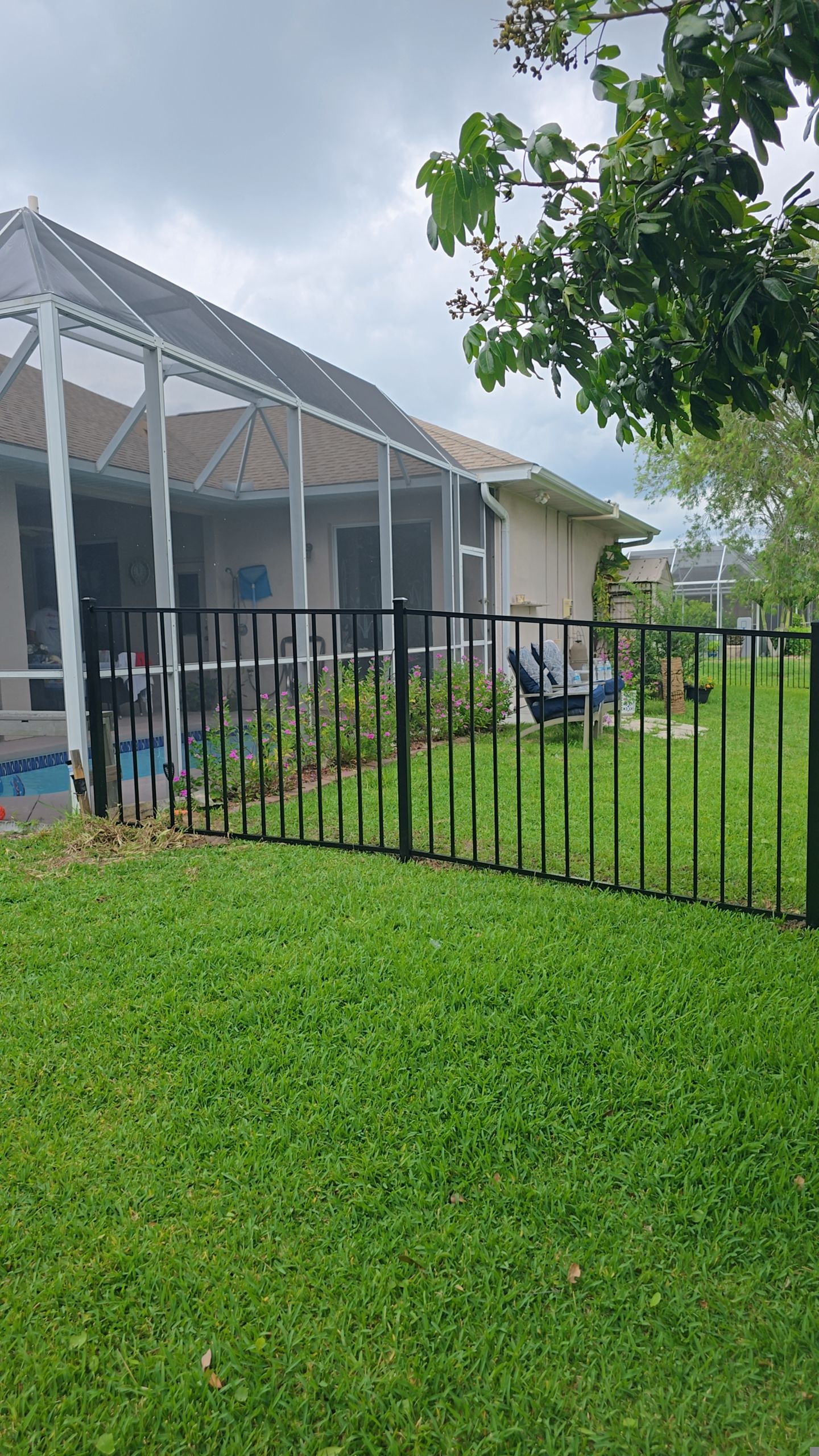 Black Aluminum Picket Fence Installation for Nokomis Waterfront Property by True Fence LLC