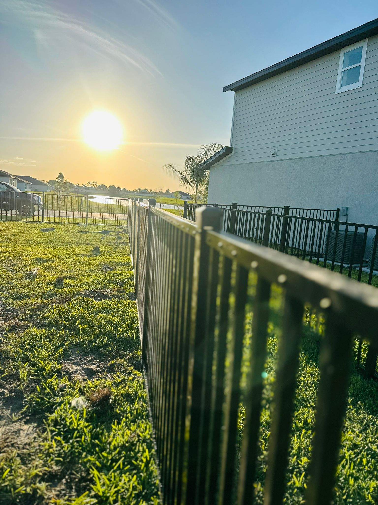 Black Aluminum Picket Fence Installation in North Fort Myers by True Fence LLC