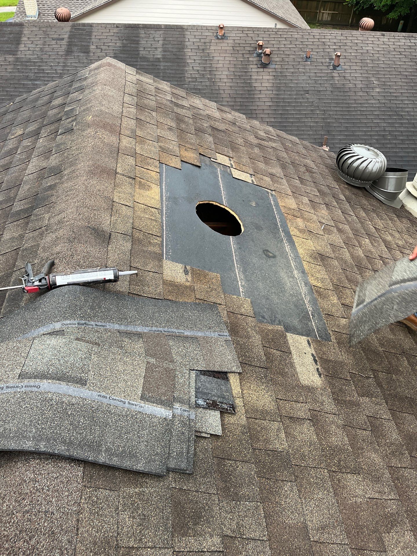 Hail Damage using Owen's Corning Duration (Lifetime) Shingles by Roof Repair Company
